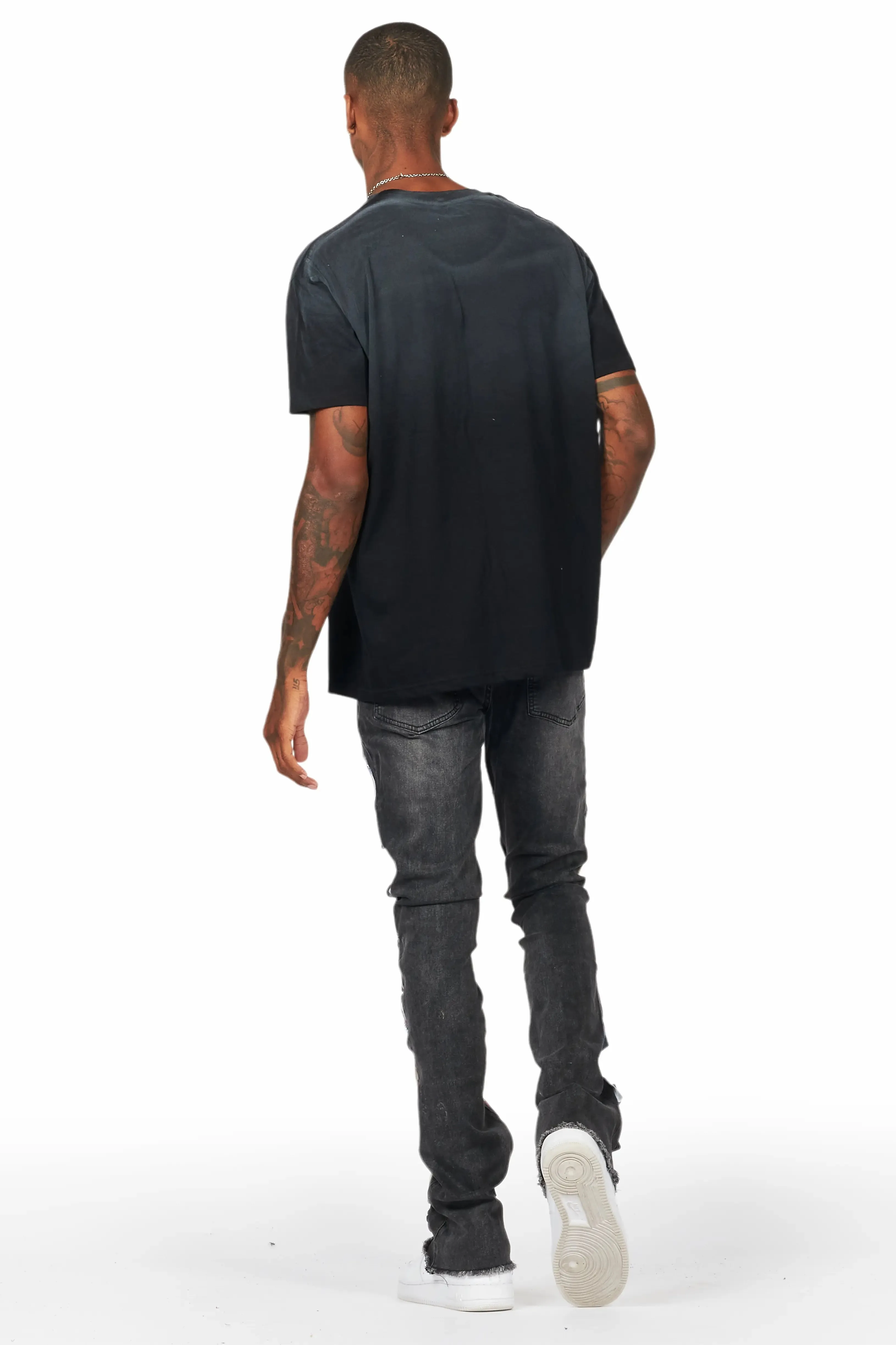 Espen Black Stacked Flare Jean sold by Rockstar Original product image thumbnail 4