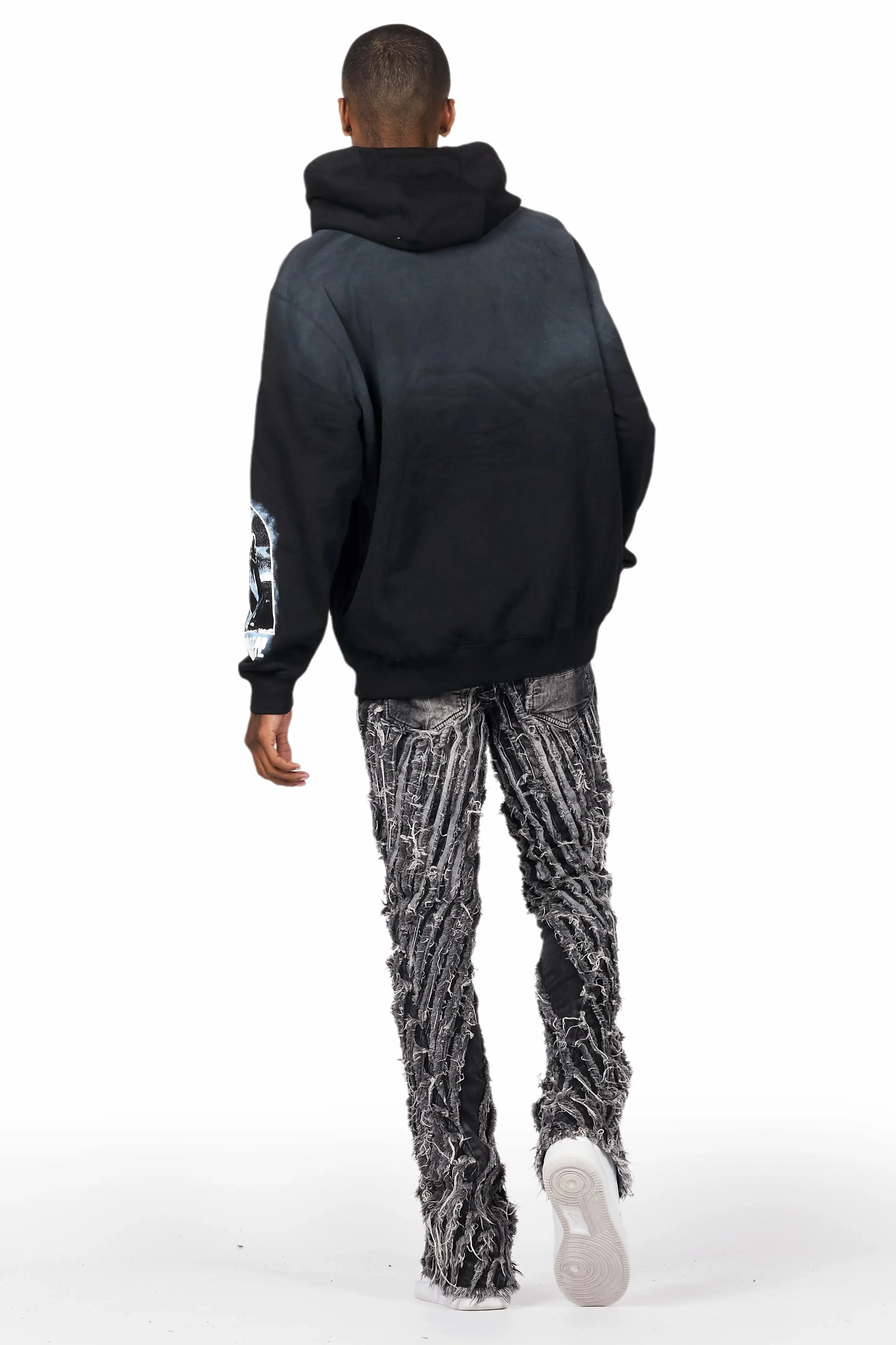 Figg Dark Grey Stacked Flare Jean sold by Rockstar Original product image thumbnail 4