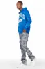 Bower Light Blue Stacked Flare Jean sold by Rockstar Original