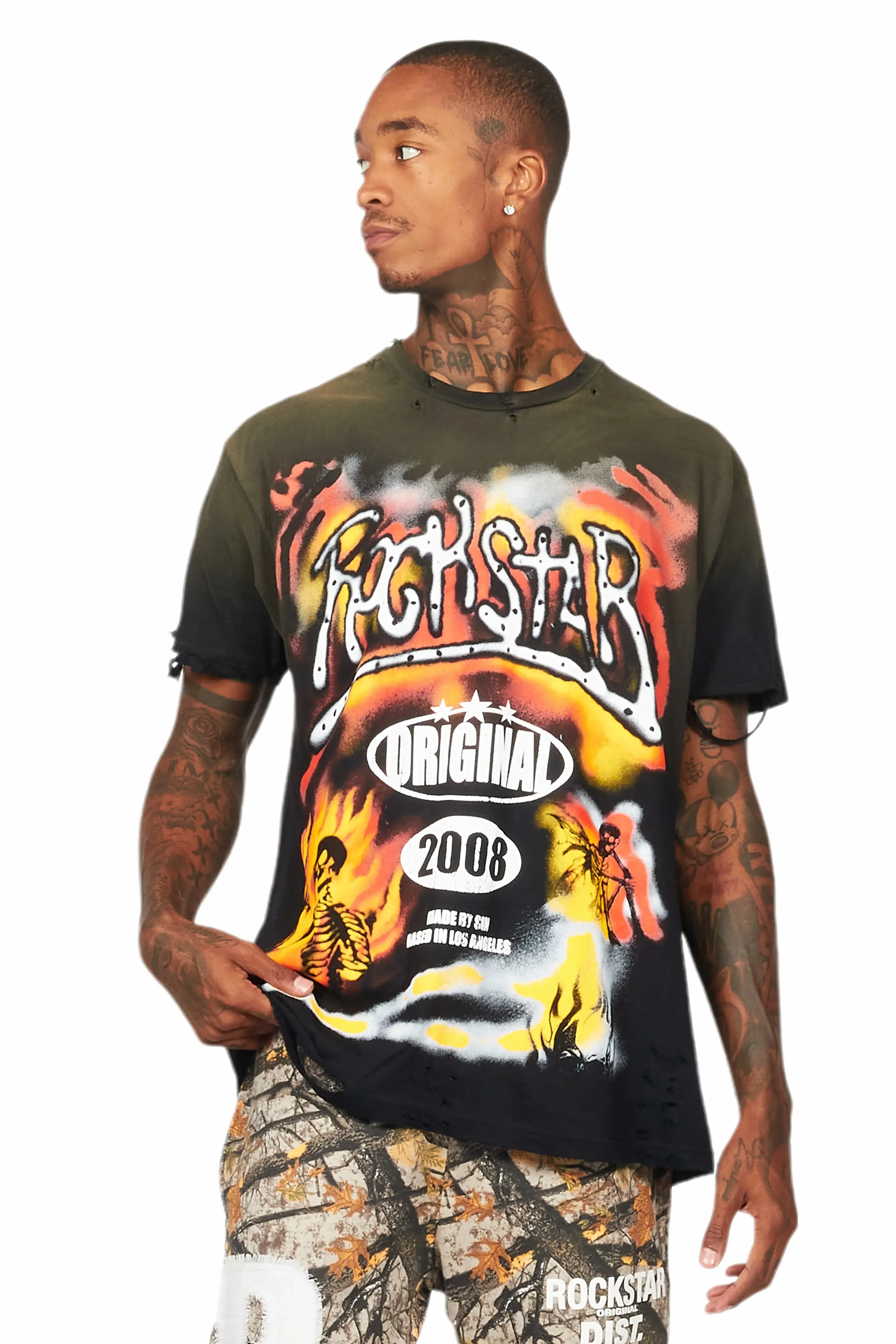 Farren Black Oversized Graphic T-Shirt sold by Rockstar Original
