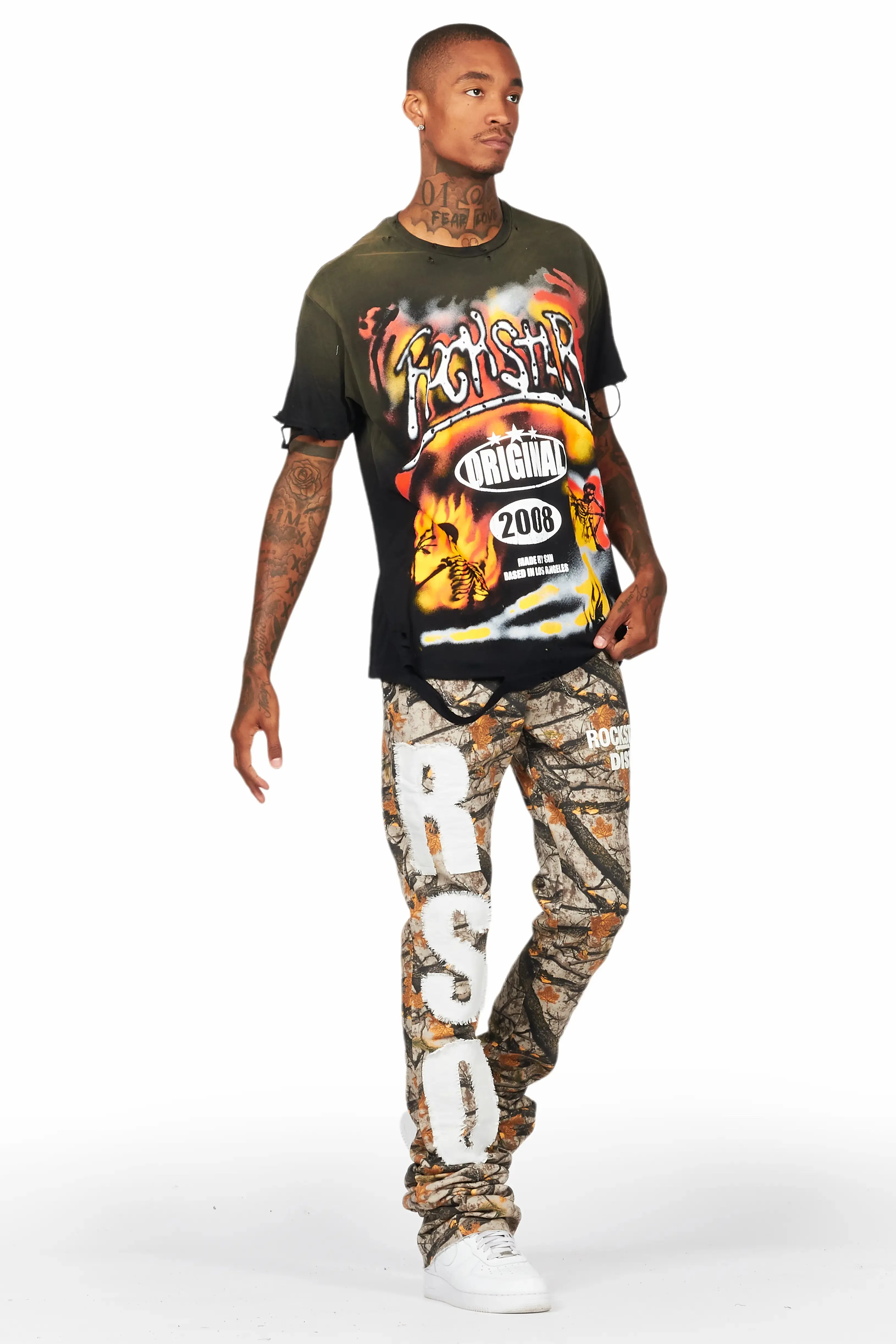 Farren Black Oversized Graphic T-Shirt sold by Rockstar Original product image thumbnail 2