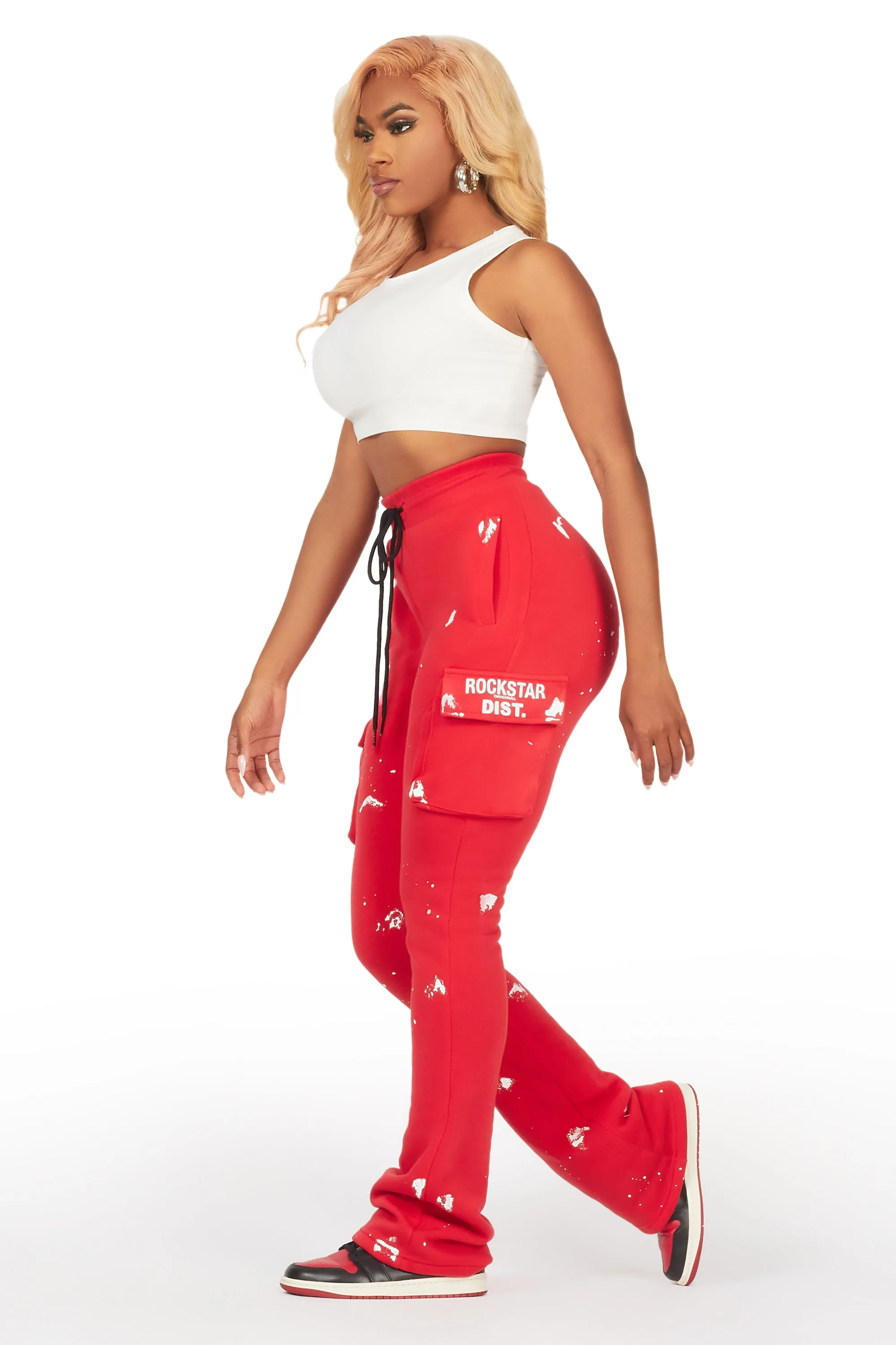 Antonia Red Cargo Stacked Track Pant sold by Rockstar Original product image thumbnail 4