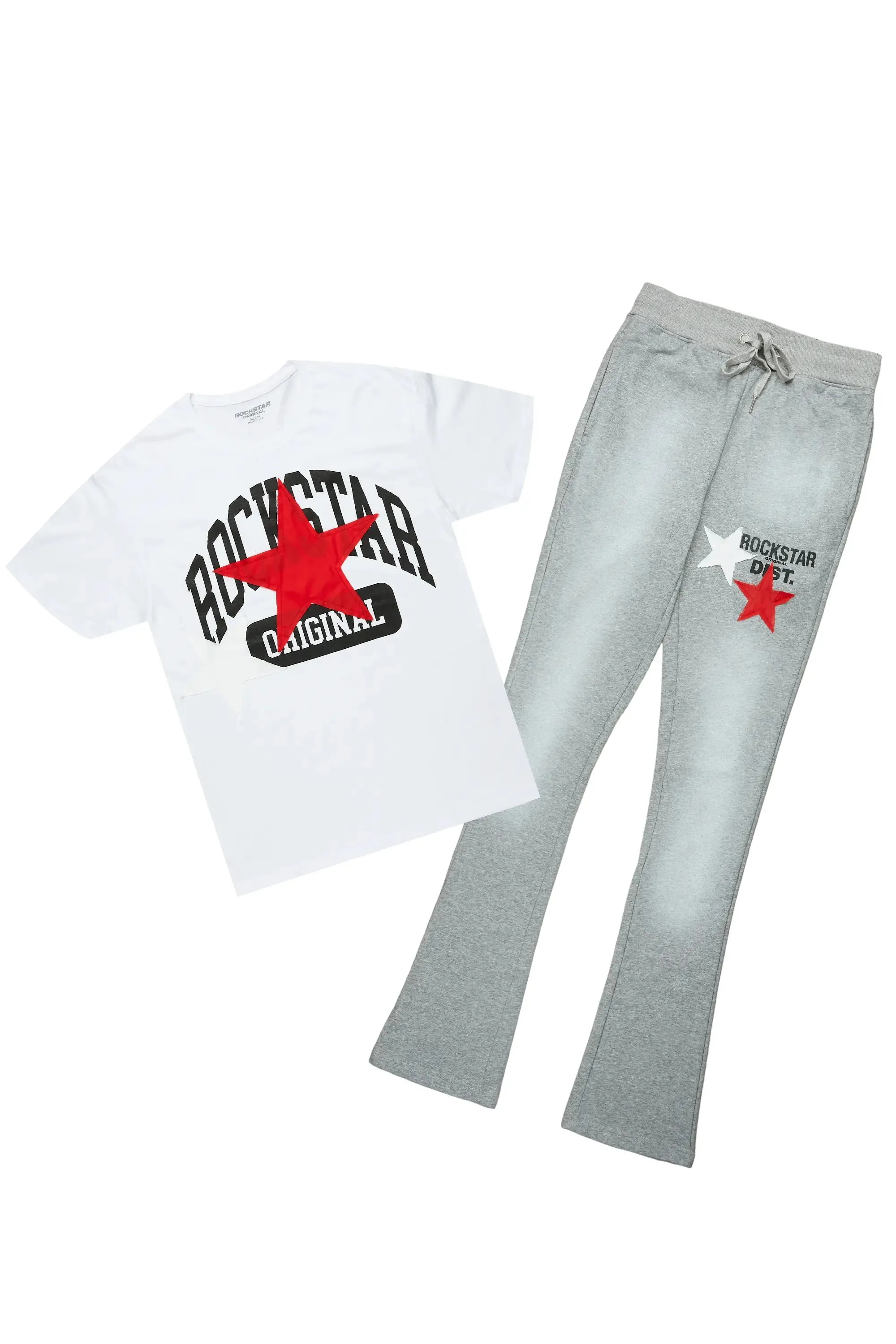 Mallor White/Grey T-Shirt/Stacked Track Set sold by Rockstar Original