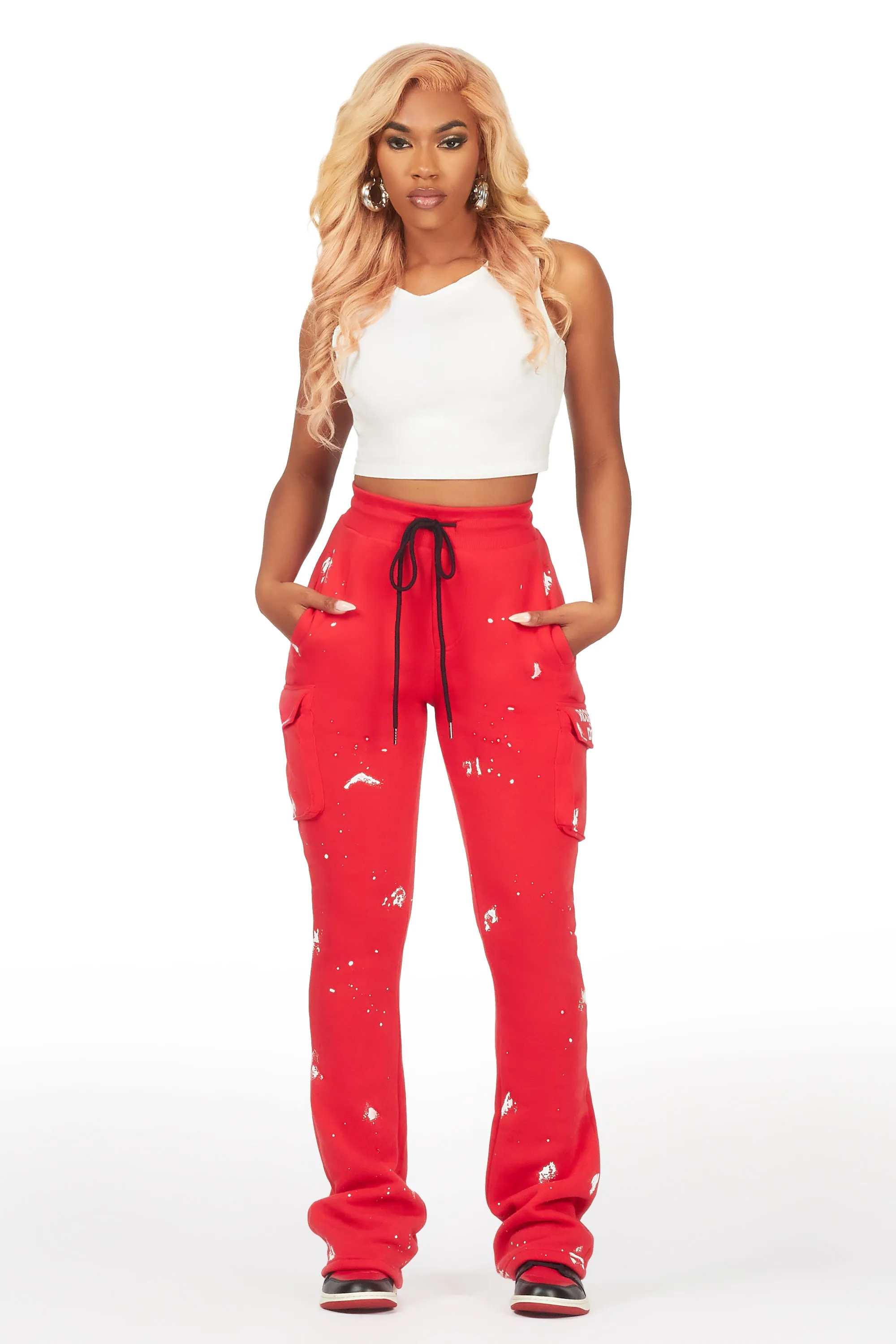 Antonia Red Cargo Stacked Track Pant sold by Rockstar Original product image thumbnail 2