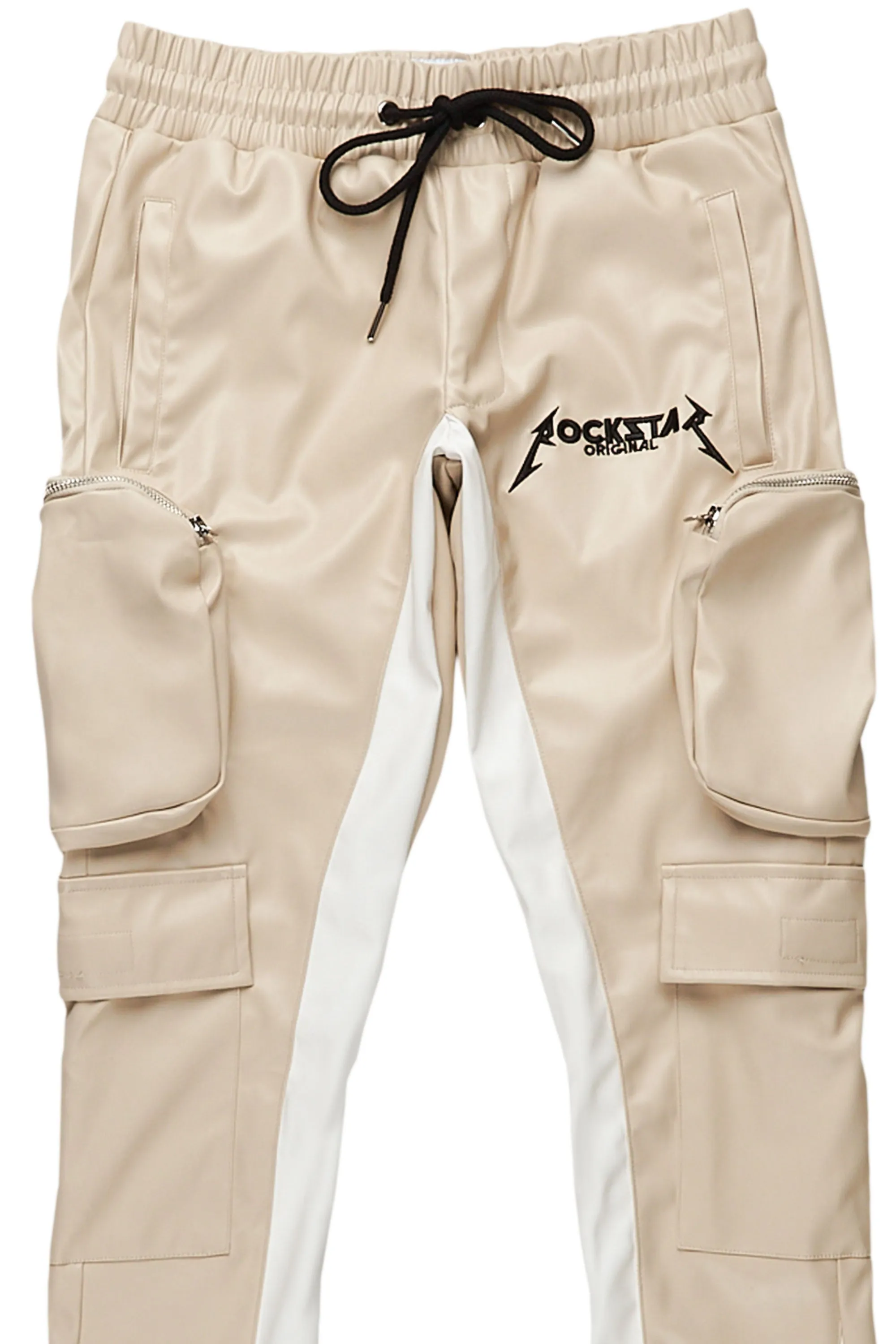 Lawson Beige/White Stacked Flare Pants sold by Rockstar Original product image thumbnail 3