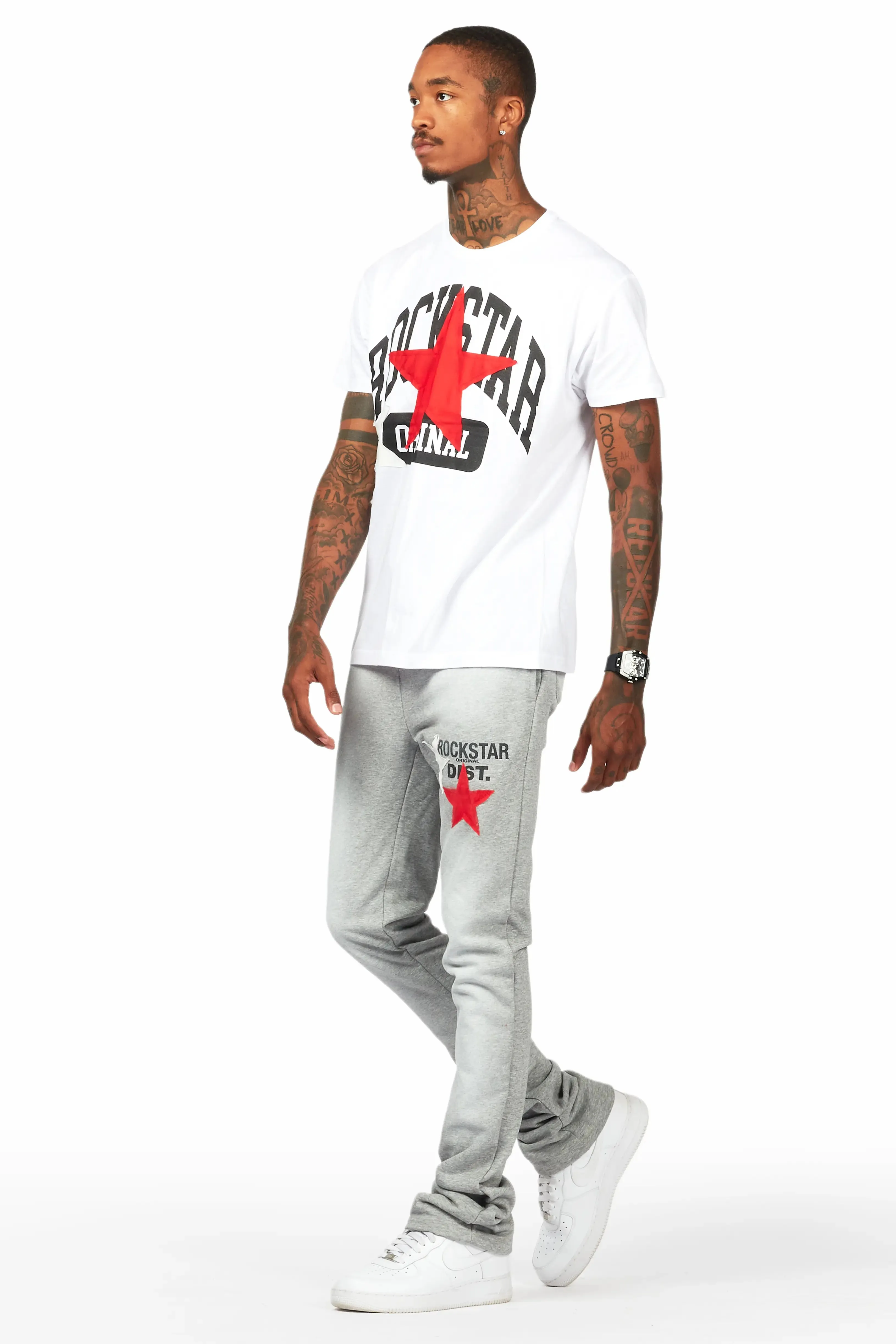 Mallor White/Grey T-Shirt/Stacked Track Set sold by Rockstar Original product image thumbnail 5