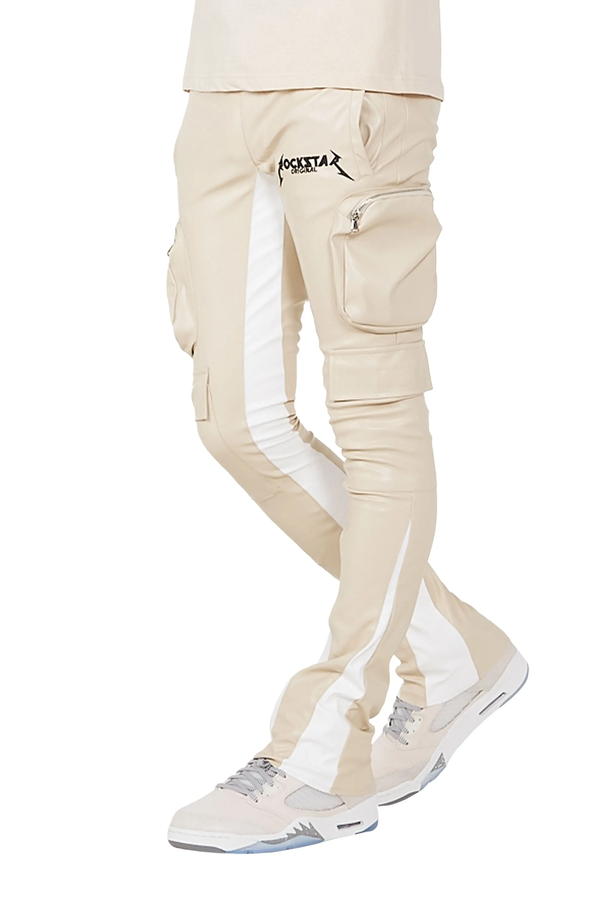 Lawson Beige/White Stacked Flare Pants sold by Rockstar Original product image thumbnail 5