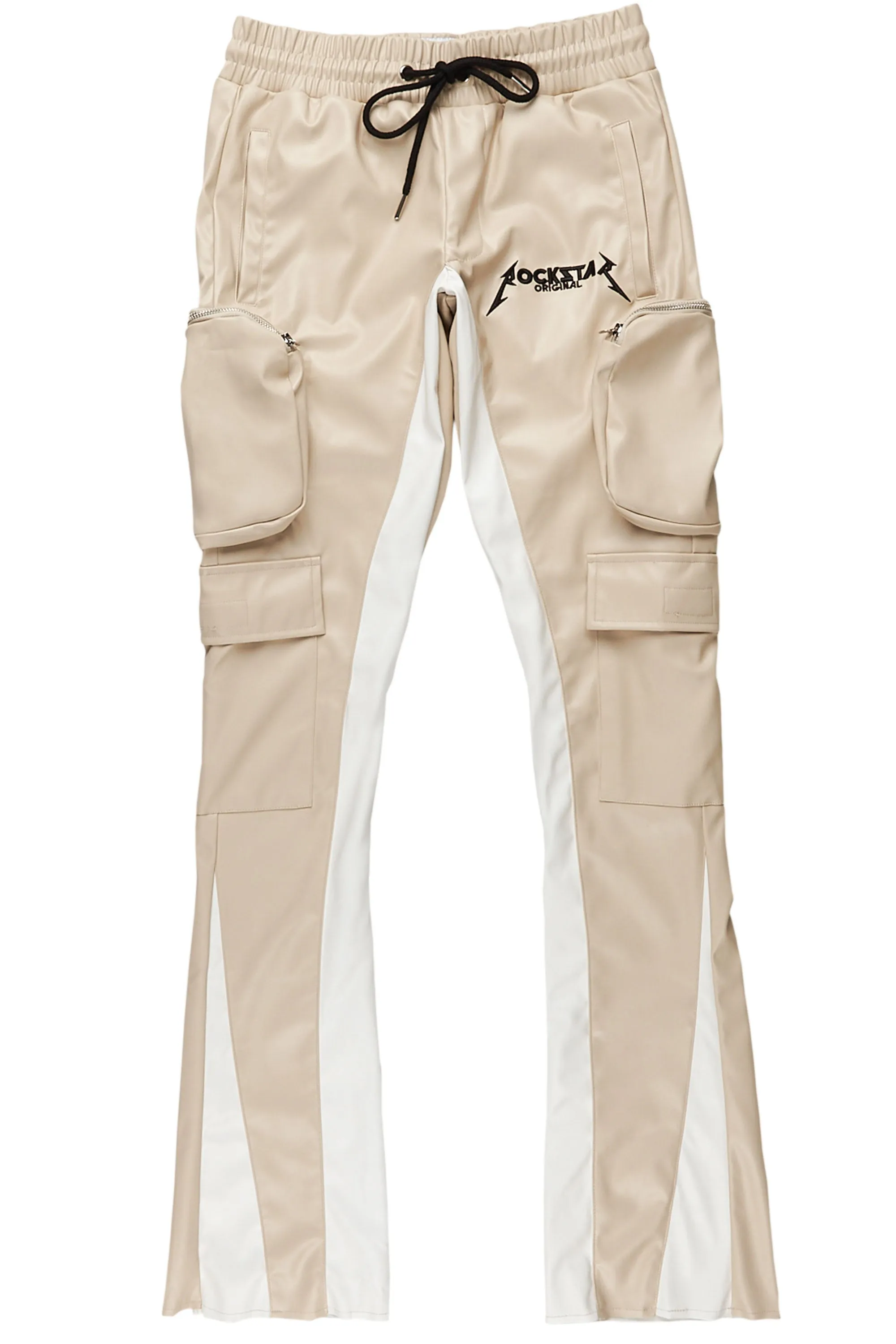 Lawson Beige/White Stacked Flare Pants sold by Rockstar Original product image thumbnail 2