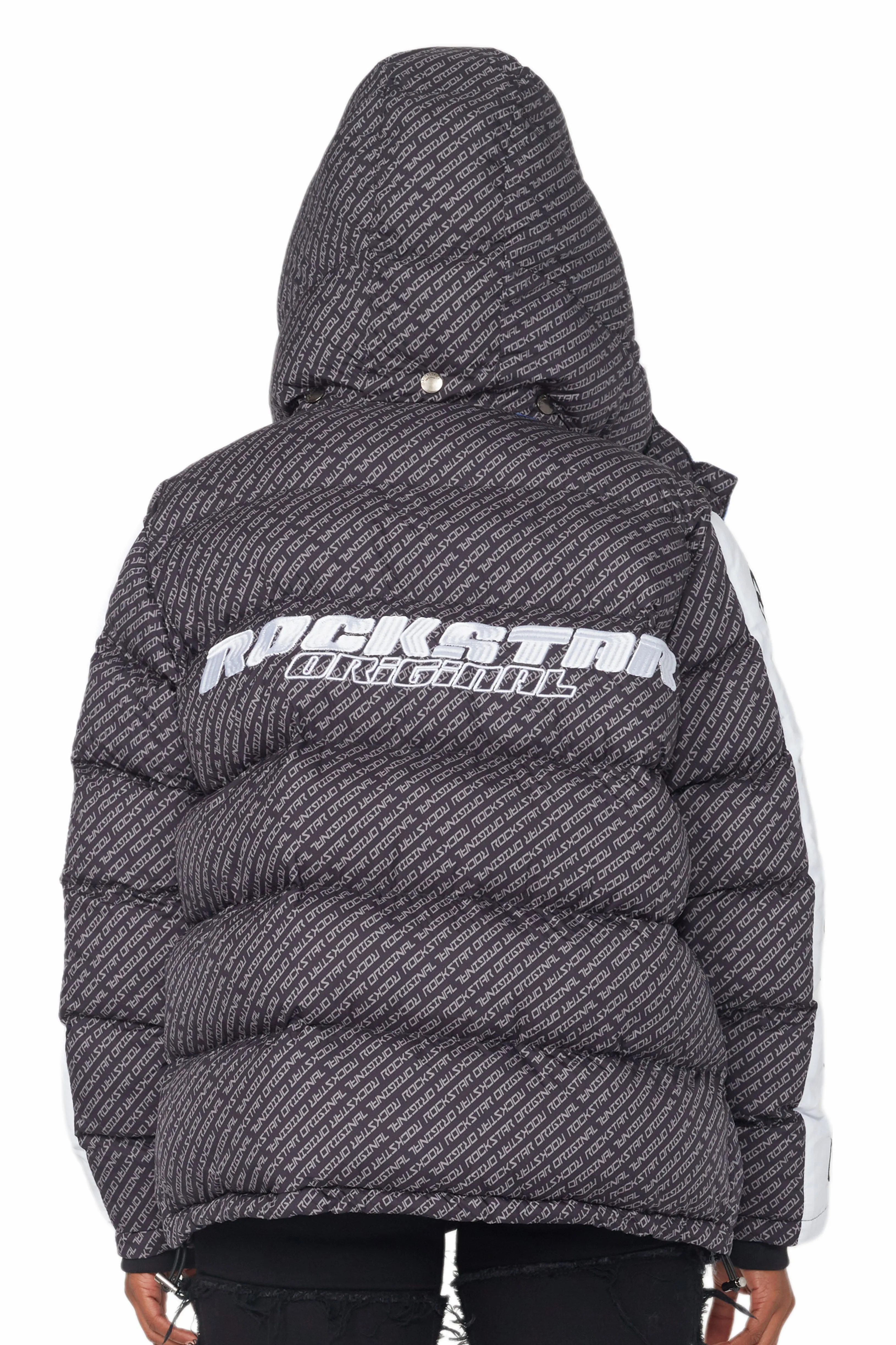 Luna Black Oversized Puffer Jacket sold by Rockstar Original product image thumbnail 5