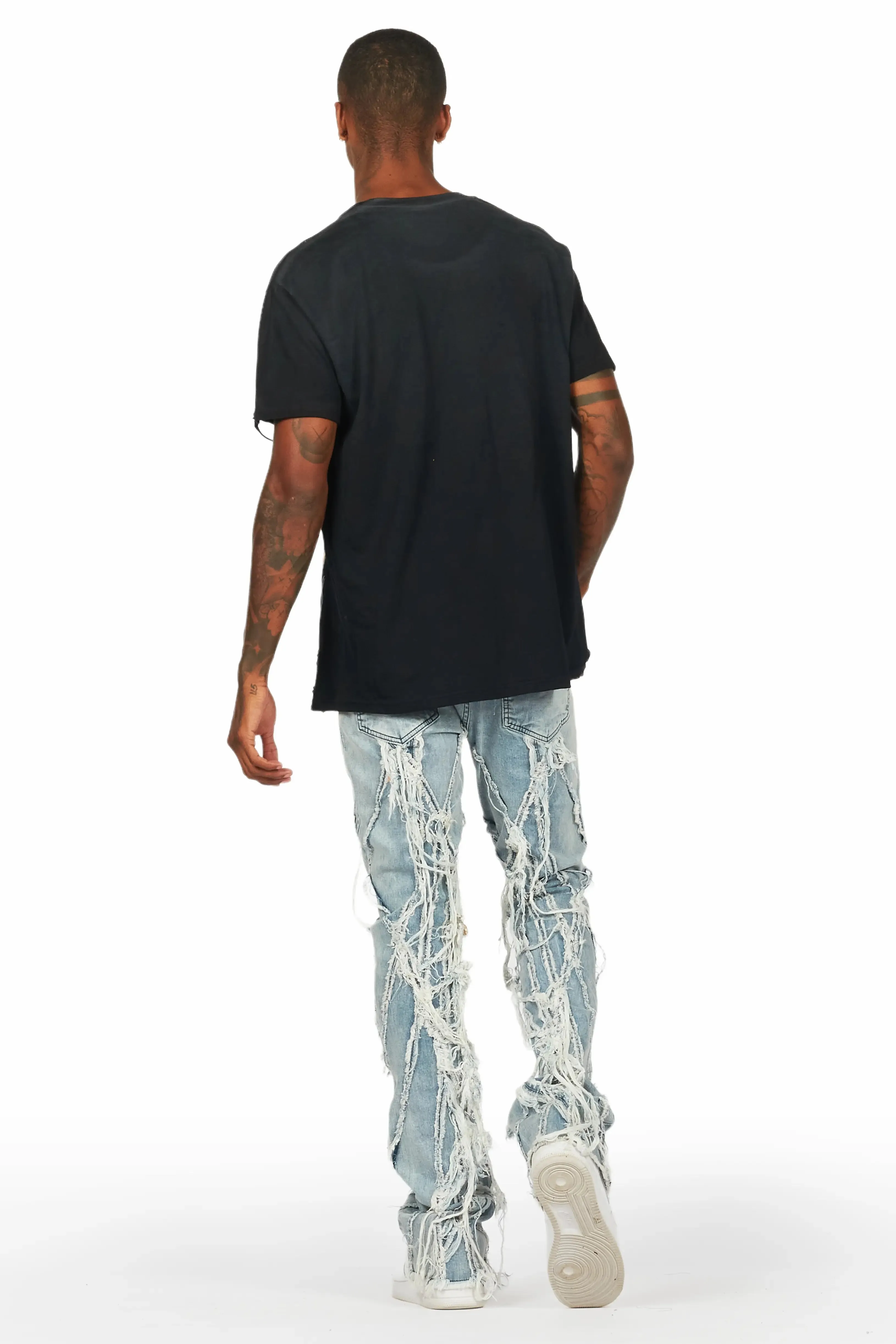 Gennaro Blue Stacked Flare Jean sold by Rockstar Original product image thumbnail 5