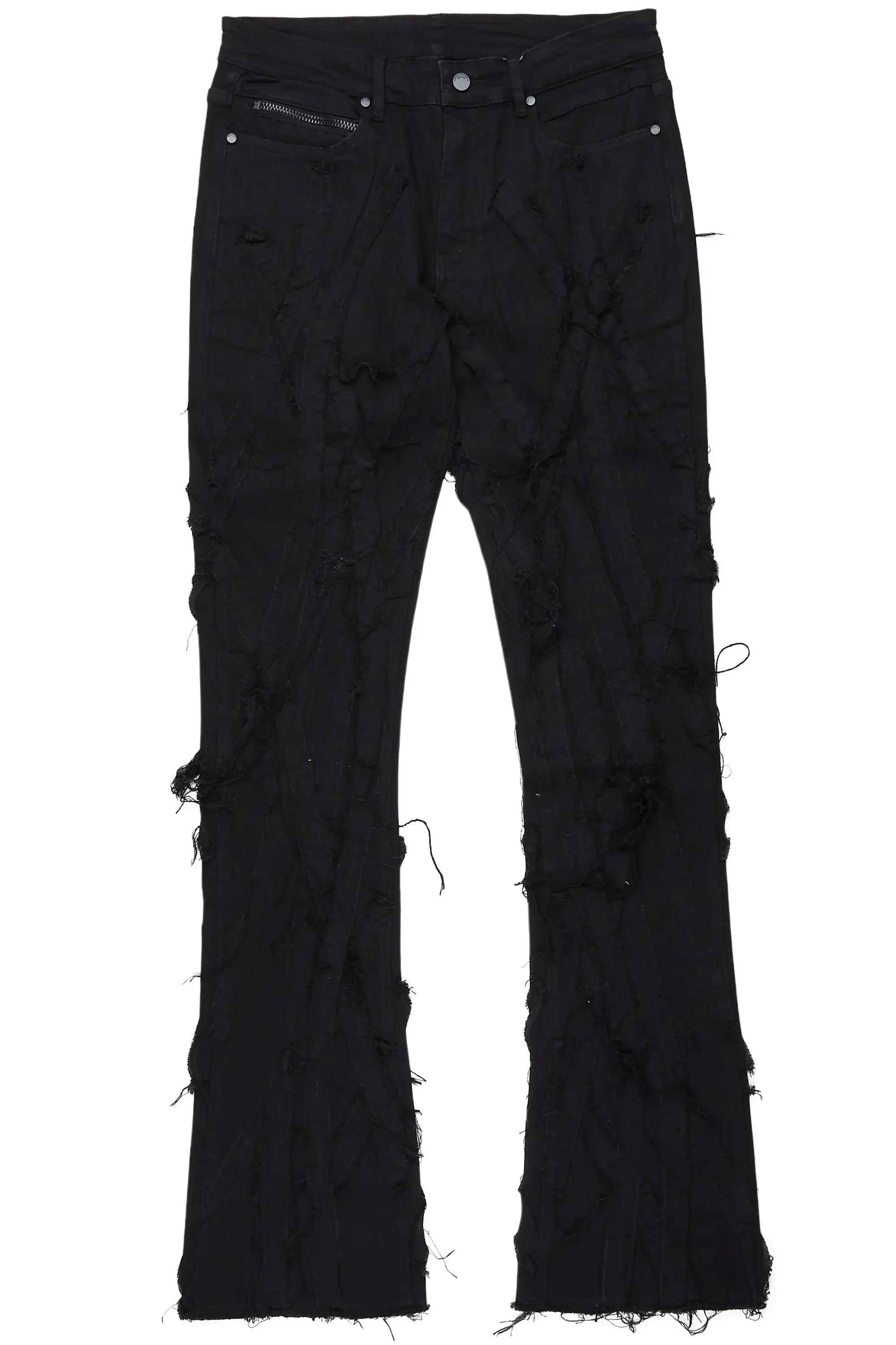 Gennaro Black Stacked Flare Jean sold by Rockstar Original product image thumbnail 2