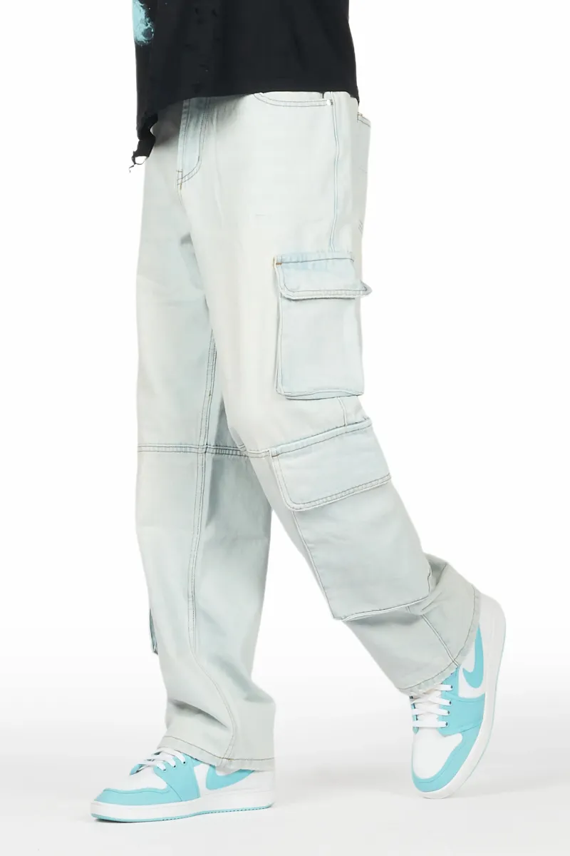 Gregor Blue Baggy Fit Cargo Jean sold by Rockstar Original