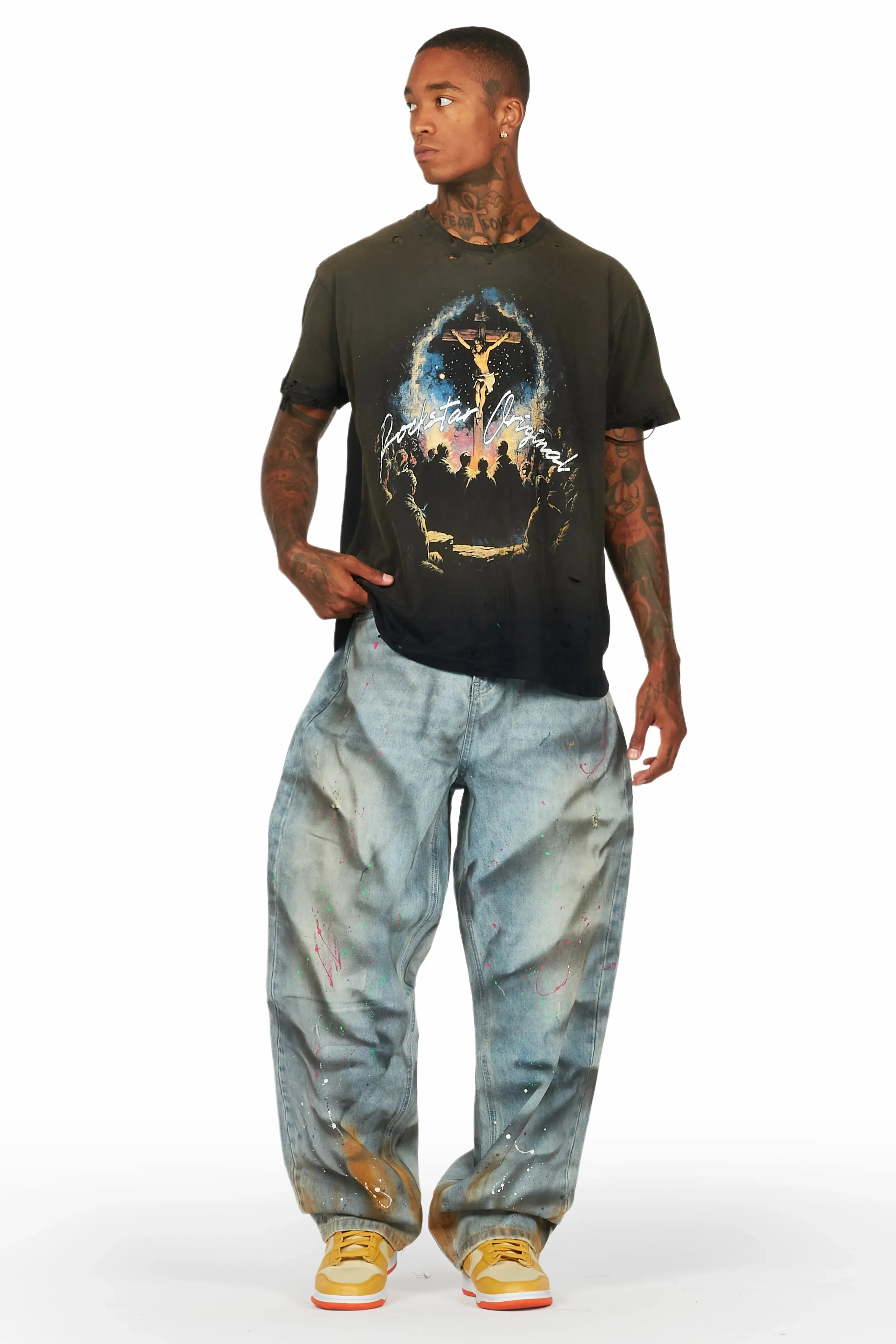Yonah Blue Baggy Fit Jean sold by Rockstar Original product image thumbnail 3