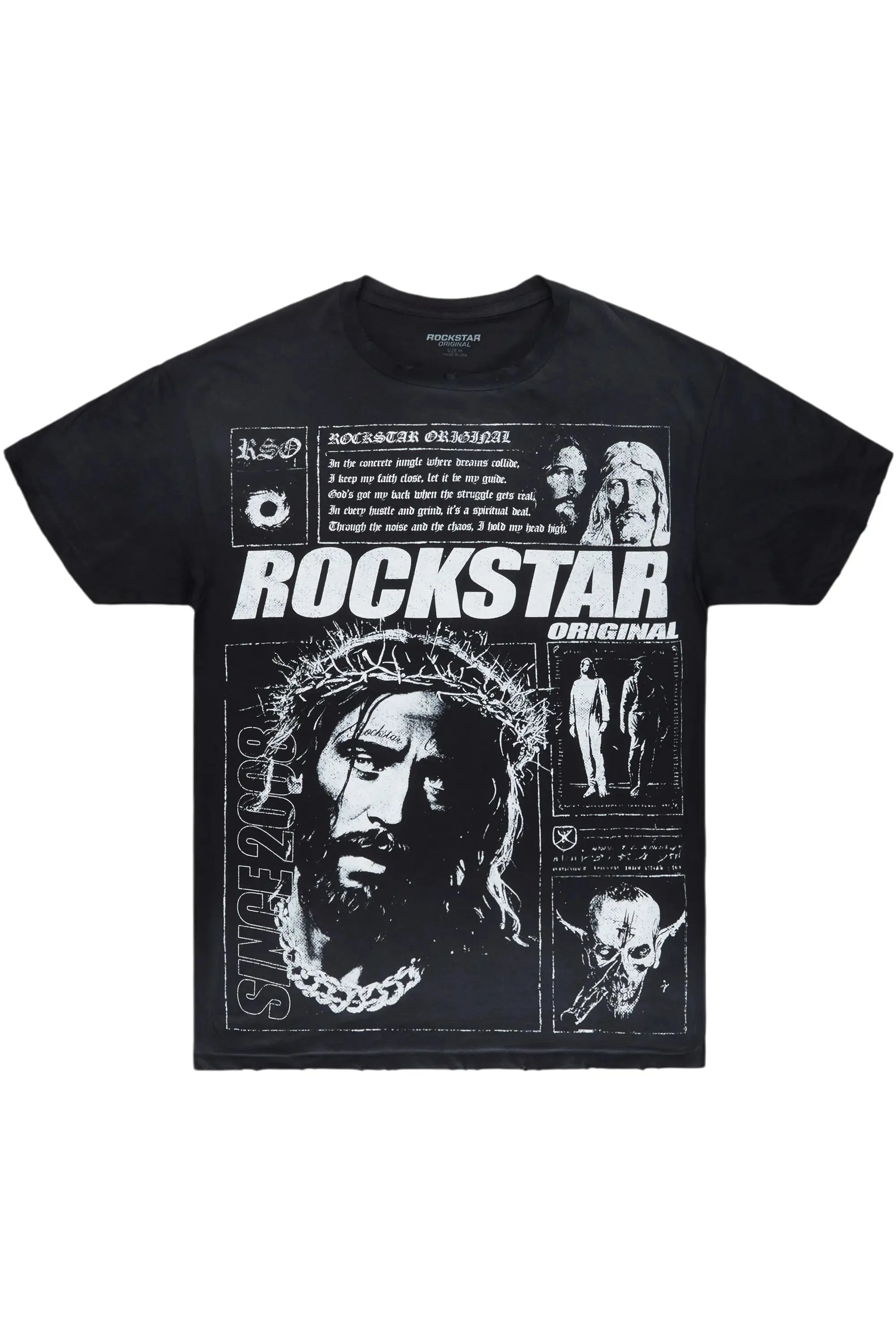 Raith Black Graphic Oversized T-Shirt sold by Rockstar Original