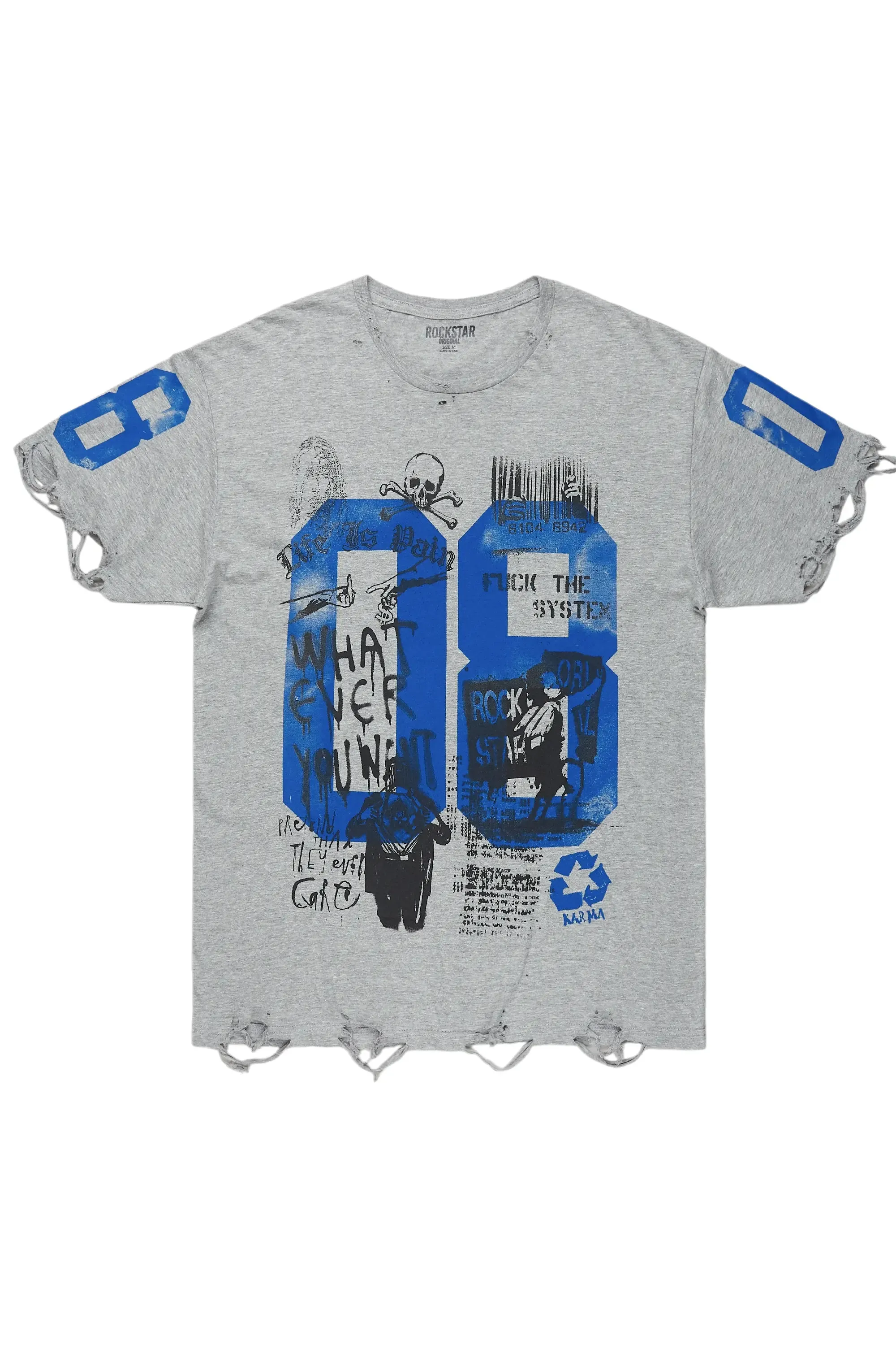 Grill Heather Grey Graphic Oversized T-Shirt sold by Rockstar Original