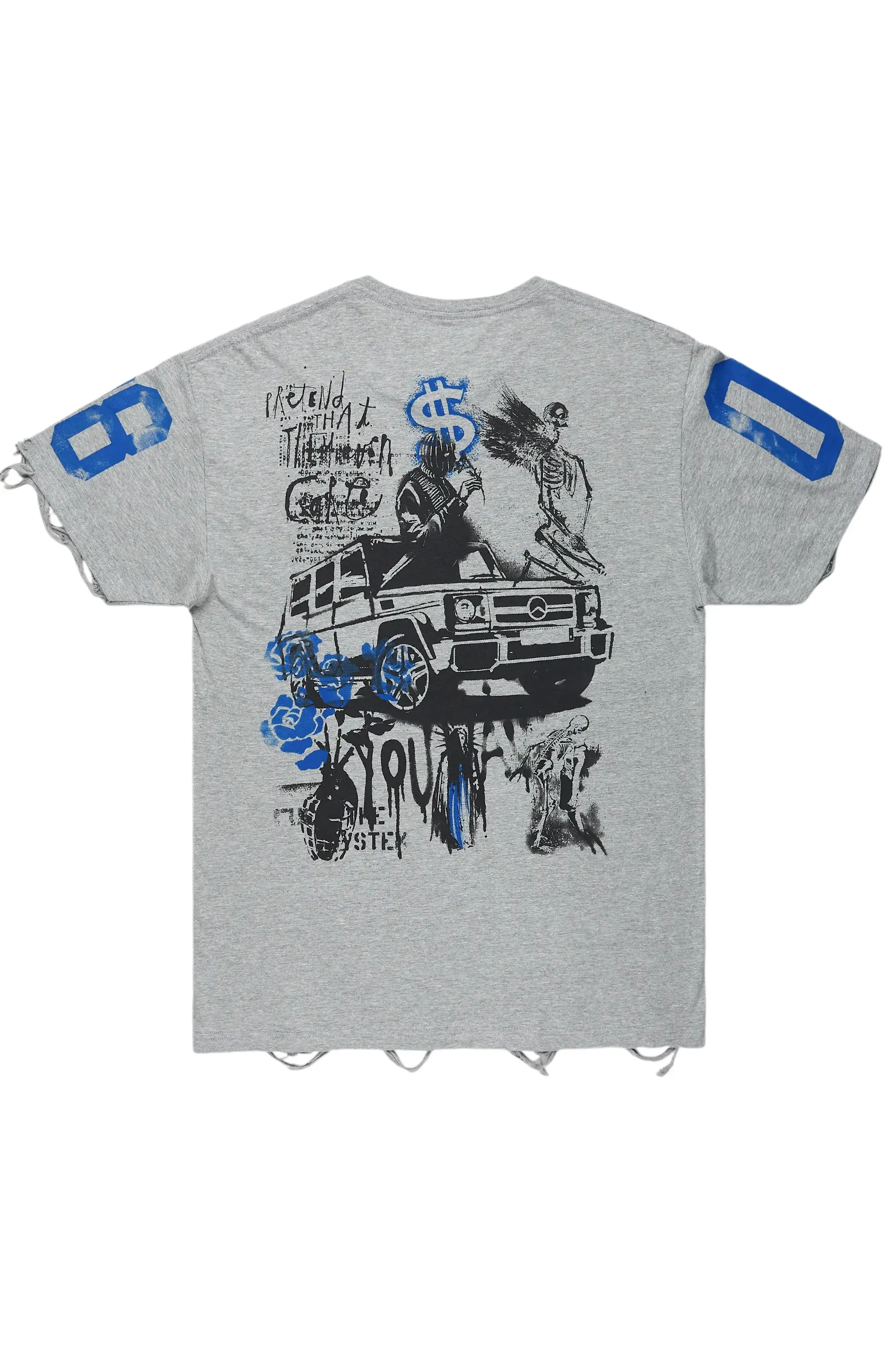 Grill Heather Grey Graphic Oversized T-Shirt sold by Rockstar Original product image thumbnail 3