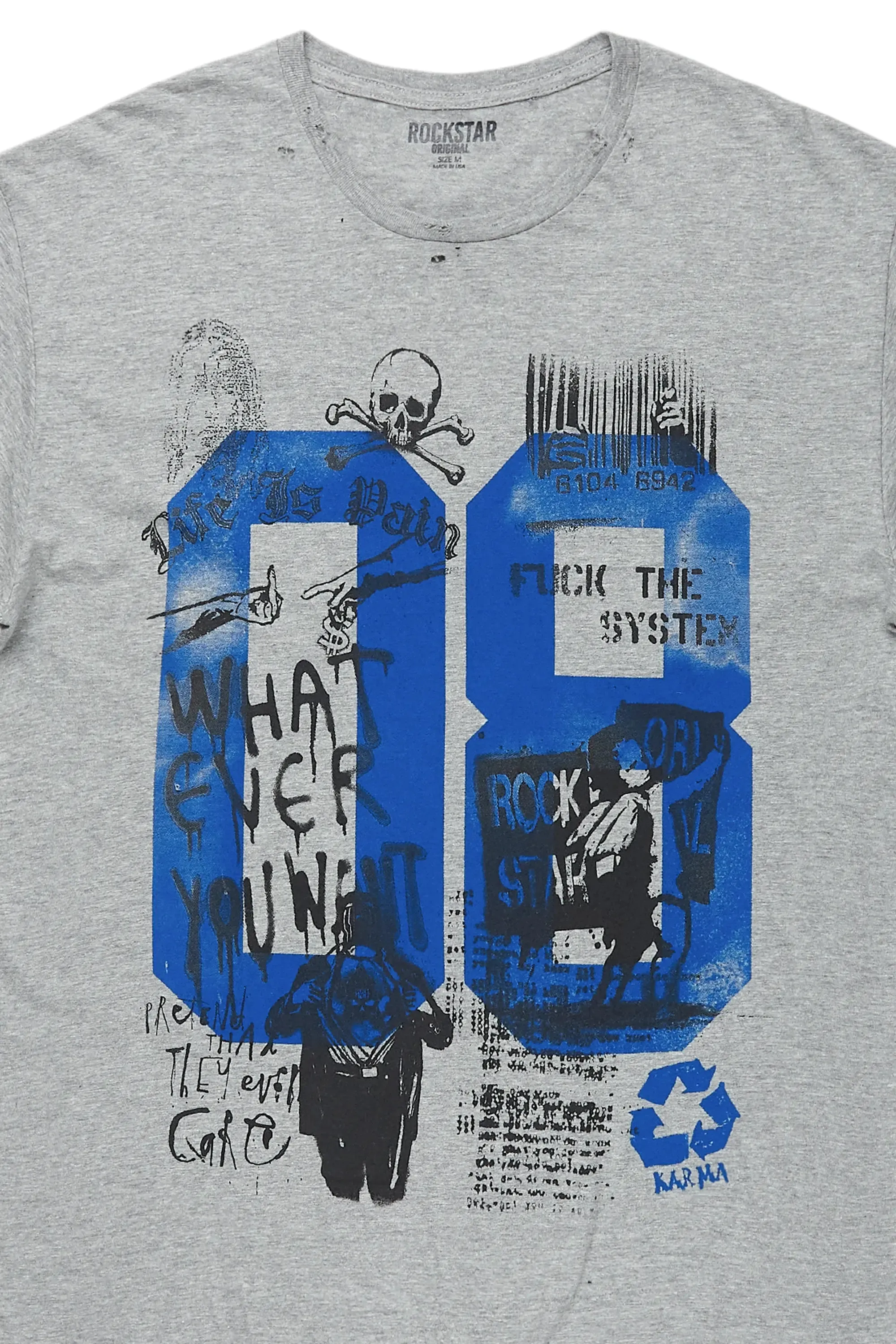 Grill Heather Grey Graphic Oversized T-Shirt sold by Rockstar Original product image thumbnail 2