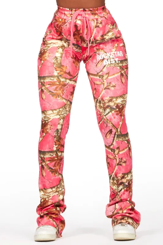 Juliana Pink Tree Camo Super Stacked Track Pant sold by Rockstar Original