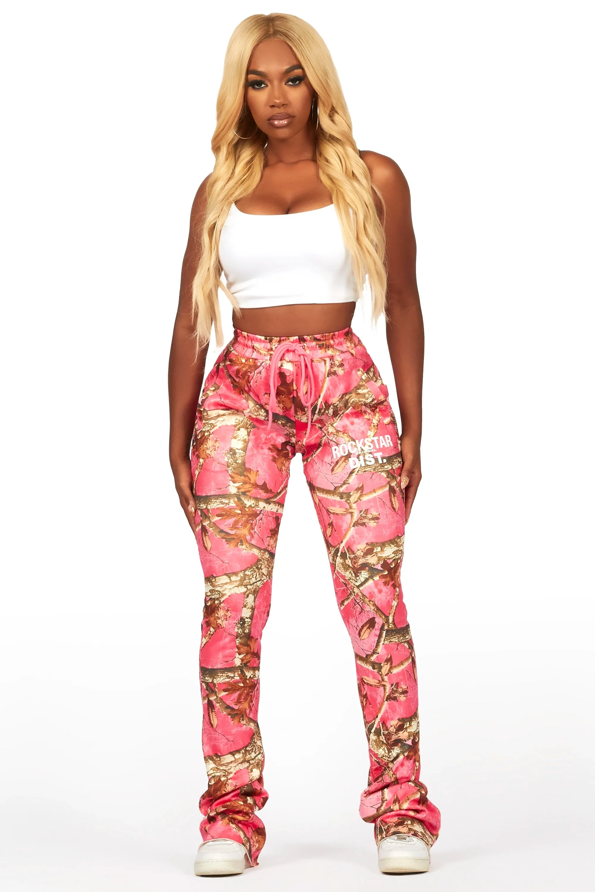 Juliana Pink Tree Camo Super Stacked Track Pant sold by Rockstar Original product image thumbnail 2