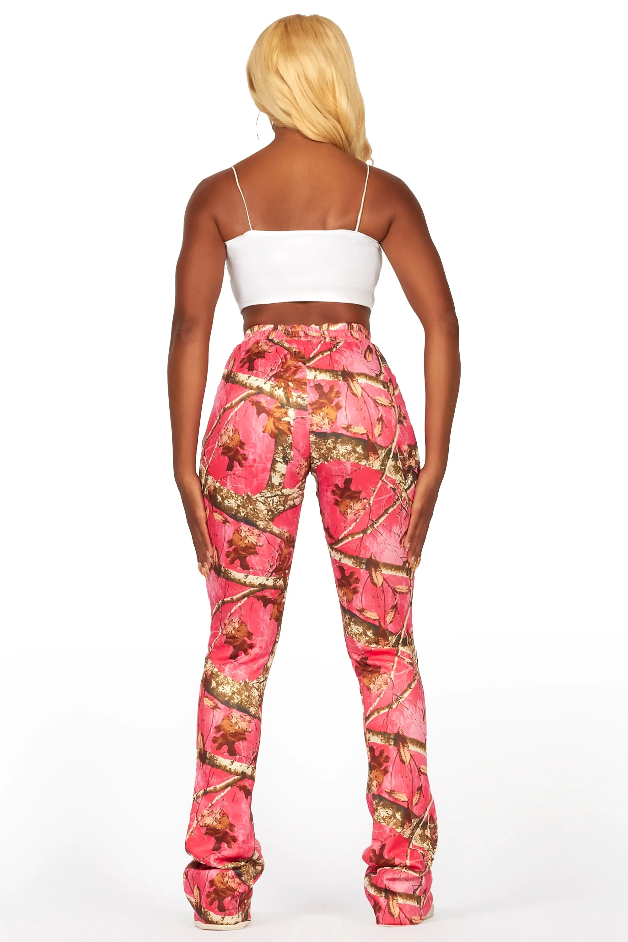 Juliana Pink Tree Camo Super Stacked Track Pant sold by Rockstar Original product image thumbnail 5