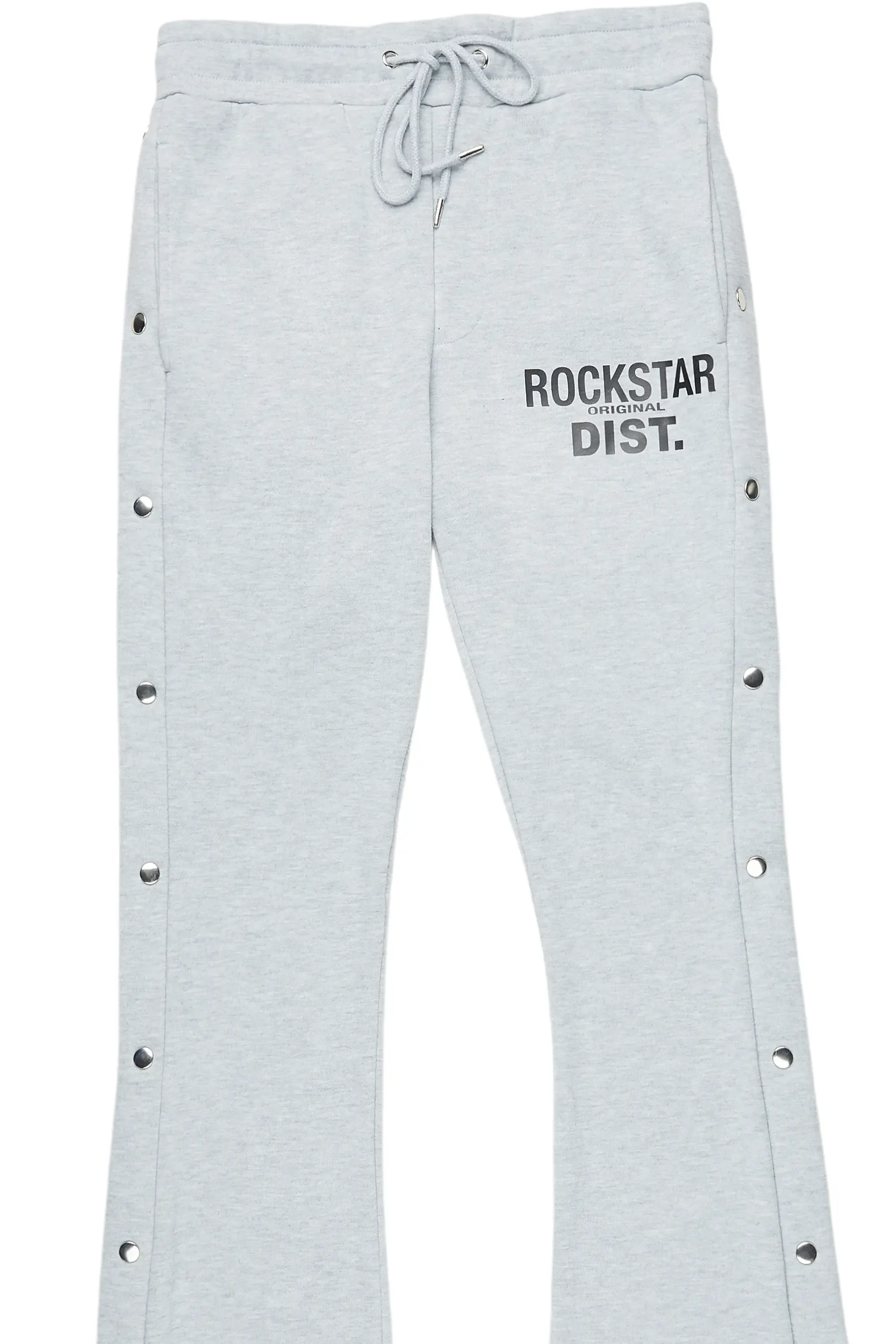 Alpine Heather Grey Baggy Snap Button Pant sold by Rockstar Original product image thumbnail 2