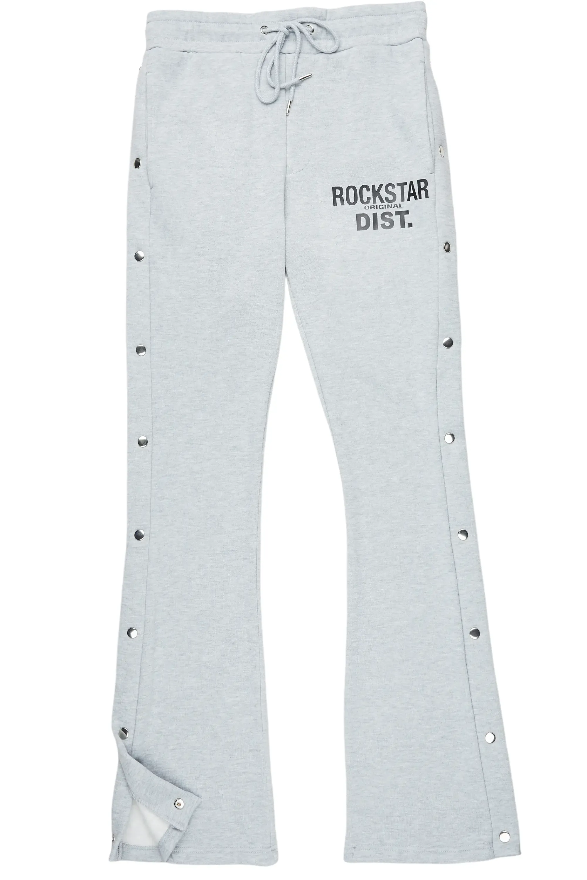 Alpine Heather Grey Baggy Snap Button Pant sold by Rockstar Original