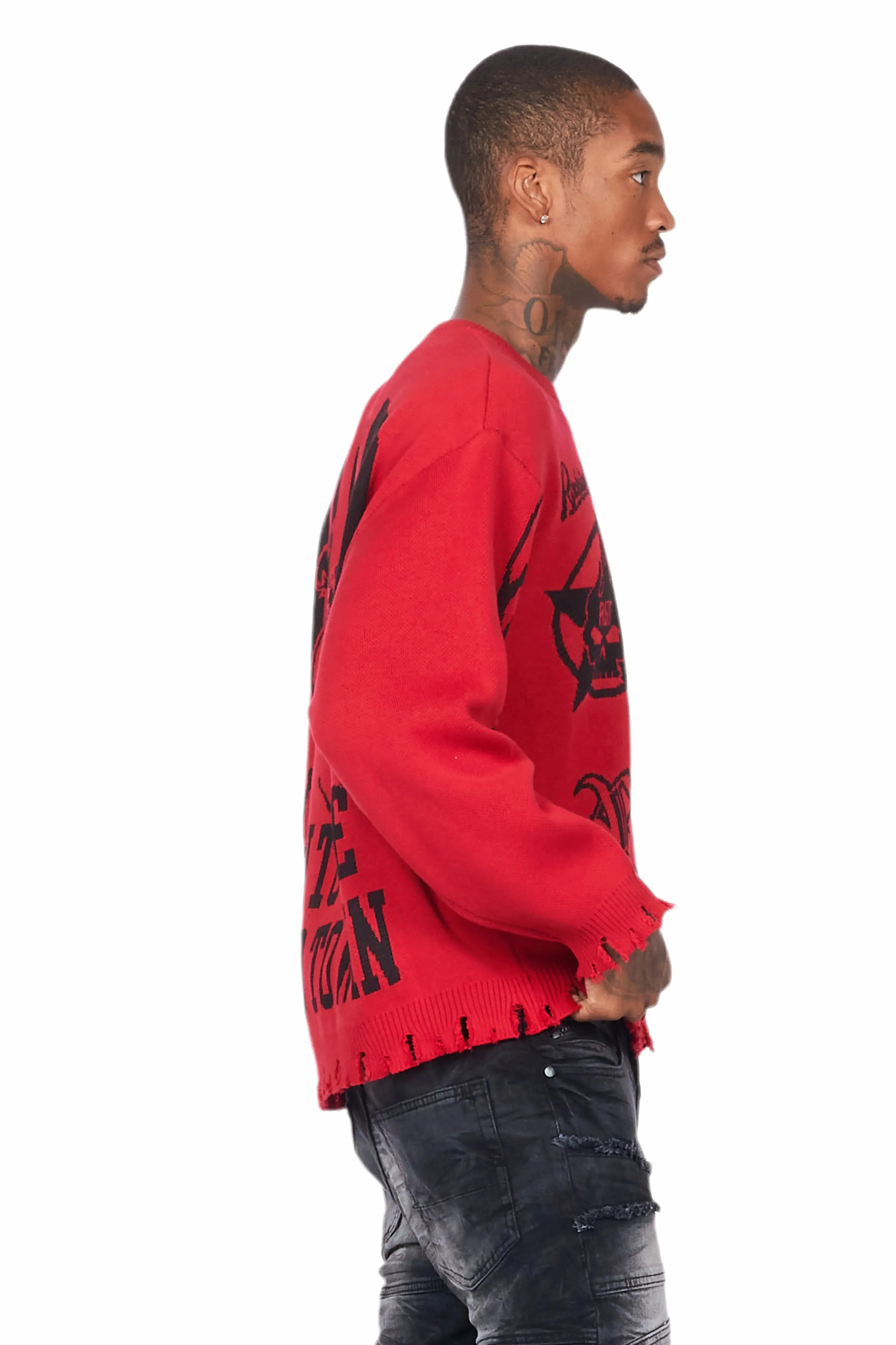 Fagan Red Knit Sweater sold by Rockstar Original product image thumbnail 3