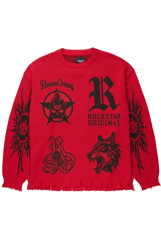 Fagan Red Knit Sweater sold by Rockstar Original