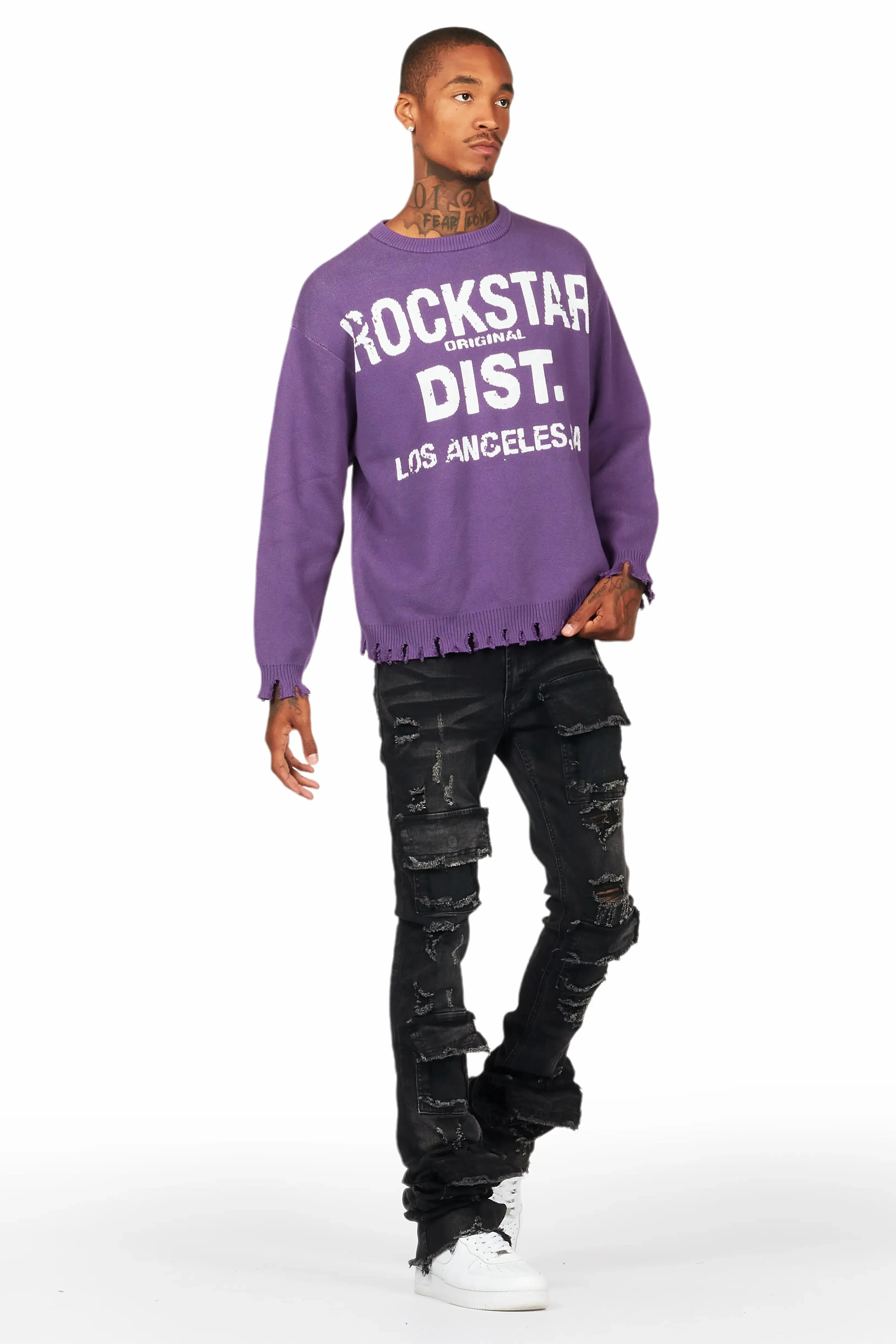 Mallow Purple Knit Sweater sold by Rockstar Original product image thumbnail 3