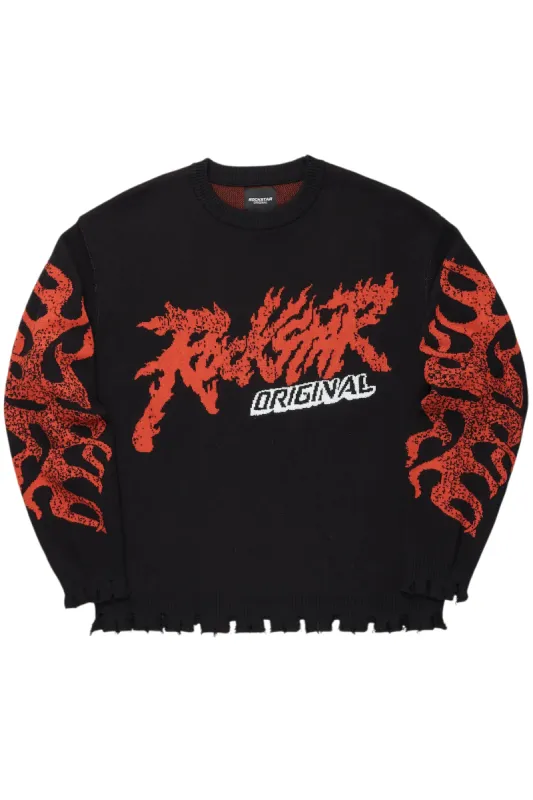 Yash Black Knit Sweater sold by Rockstar Original