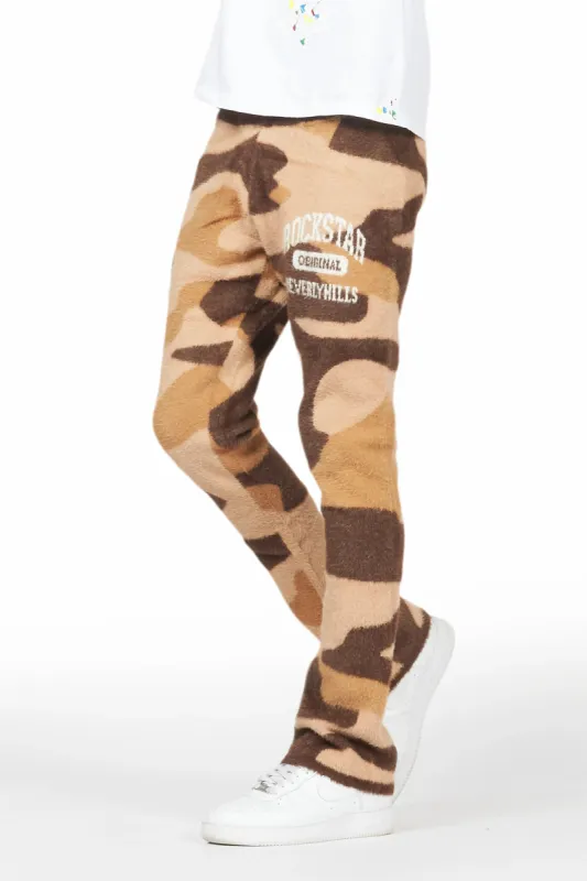 Rabi Camo Brown Knitted Mohair Pants sold by Rockstar Original