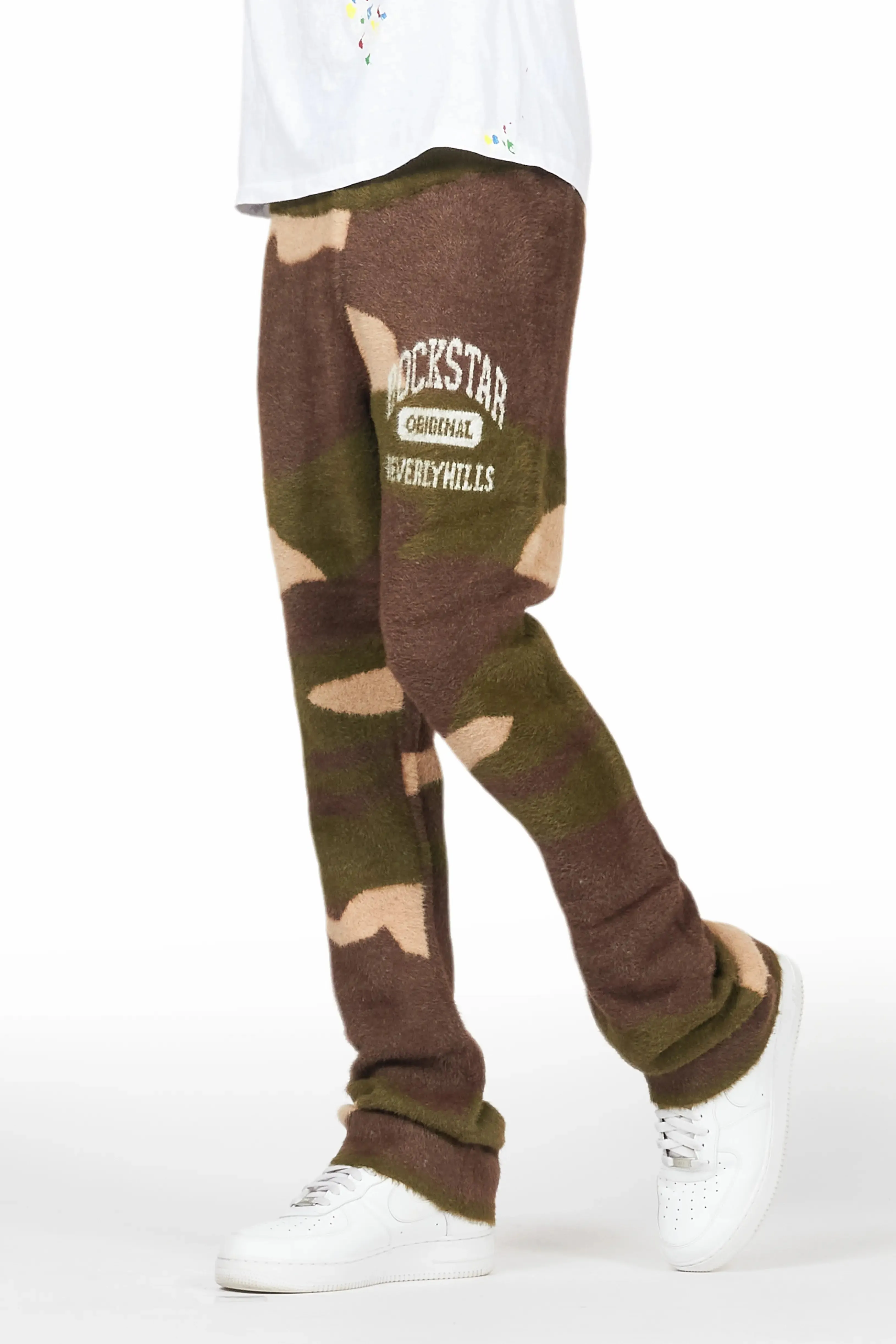 Rabi Camo Green Knitted Mohair Pants sold by Rockstar Original