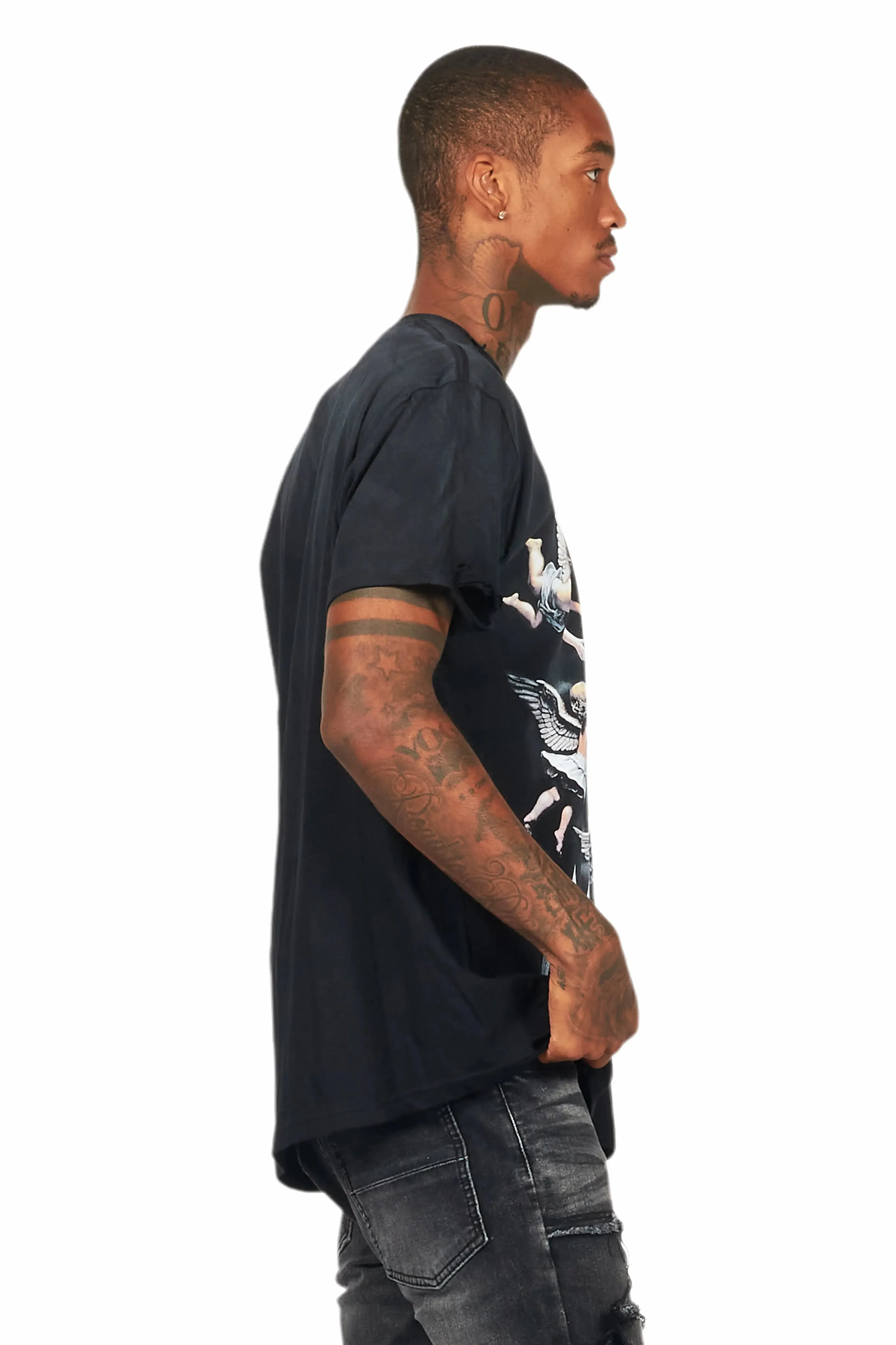 Adem Black Oversized Graphic T-Shirt sold by Rockstar Original product image thumbnail 2