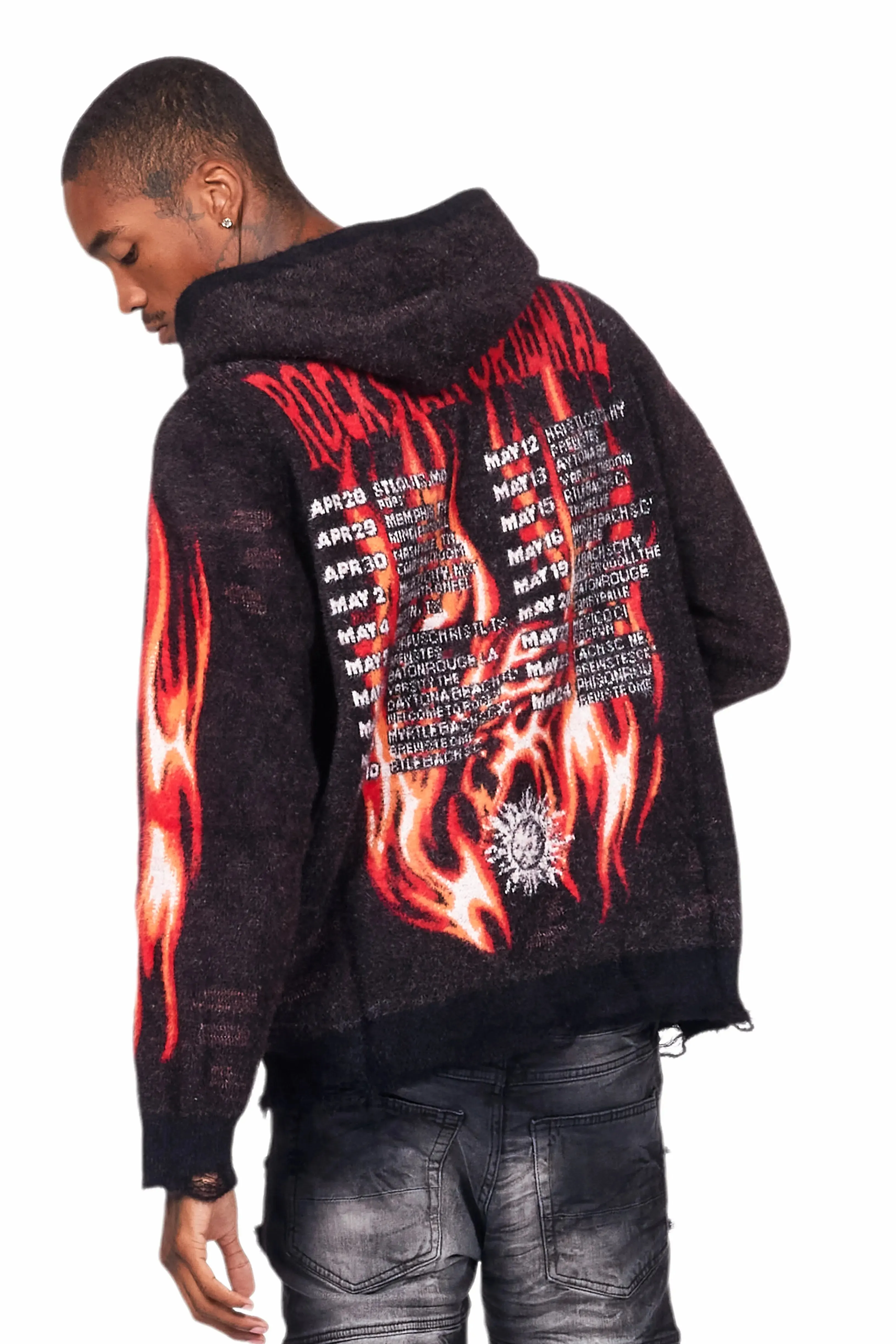 Fuka Black Knit Hoodie sold by Rockstar Original product image thumbnail 5