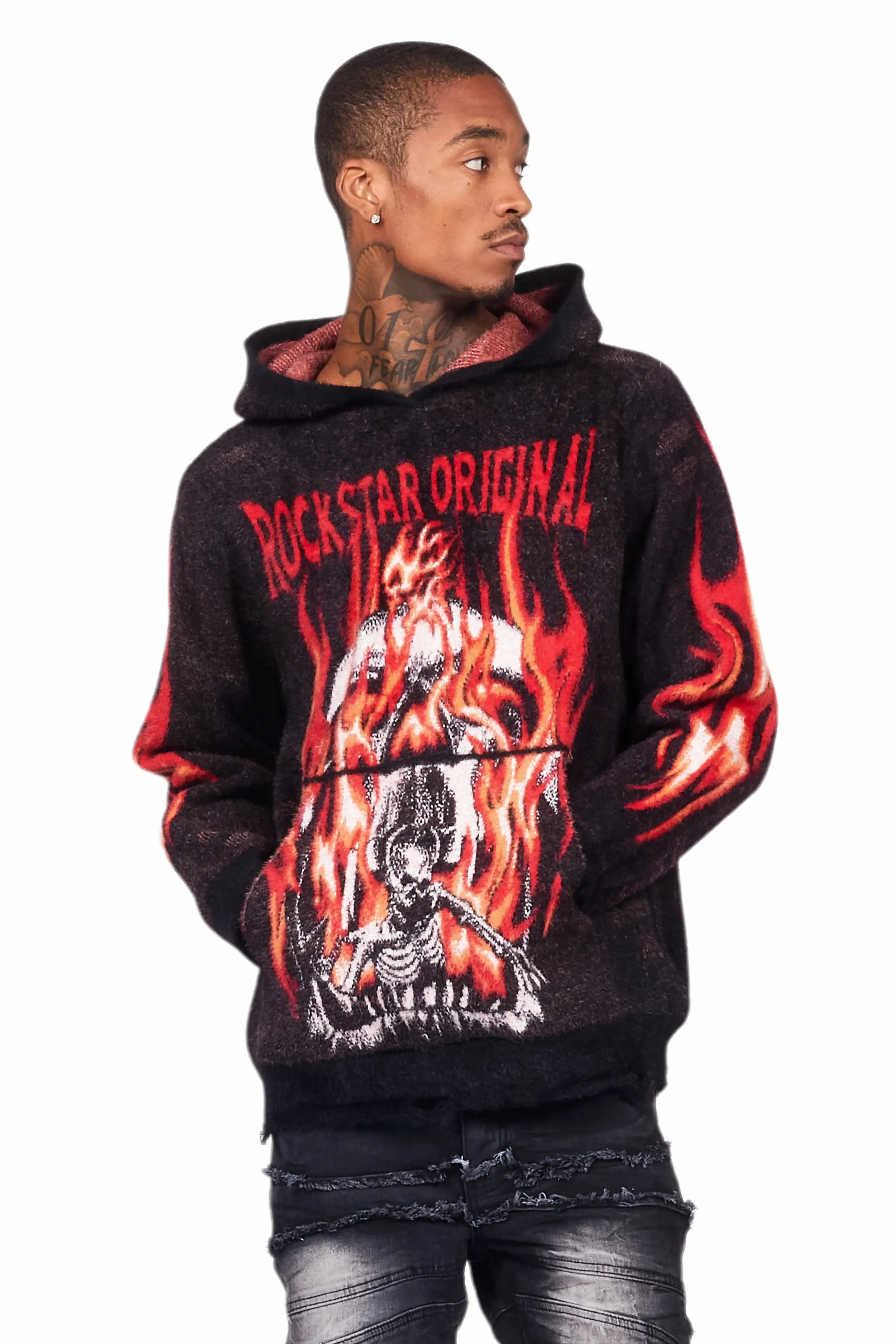 Fuka Black Knit Hoodie sold by Rockstar Original product image thumbnail 3