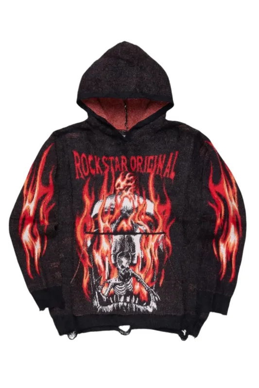 Fuka Black Knit Hoodie sold by Rockstar Original