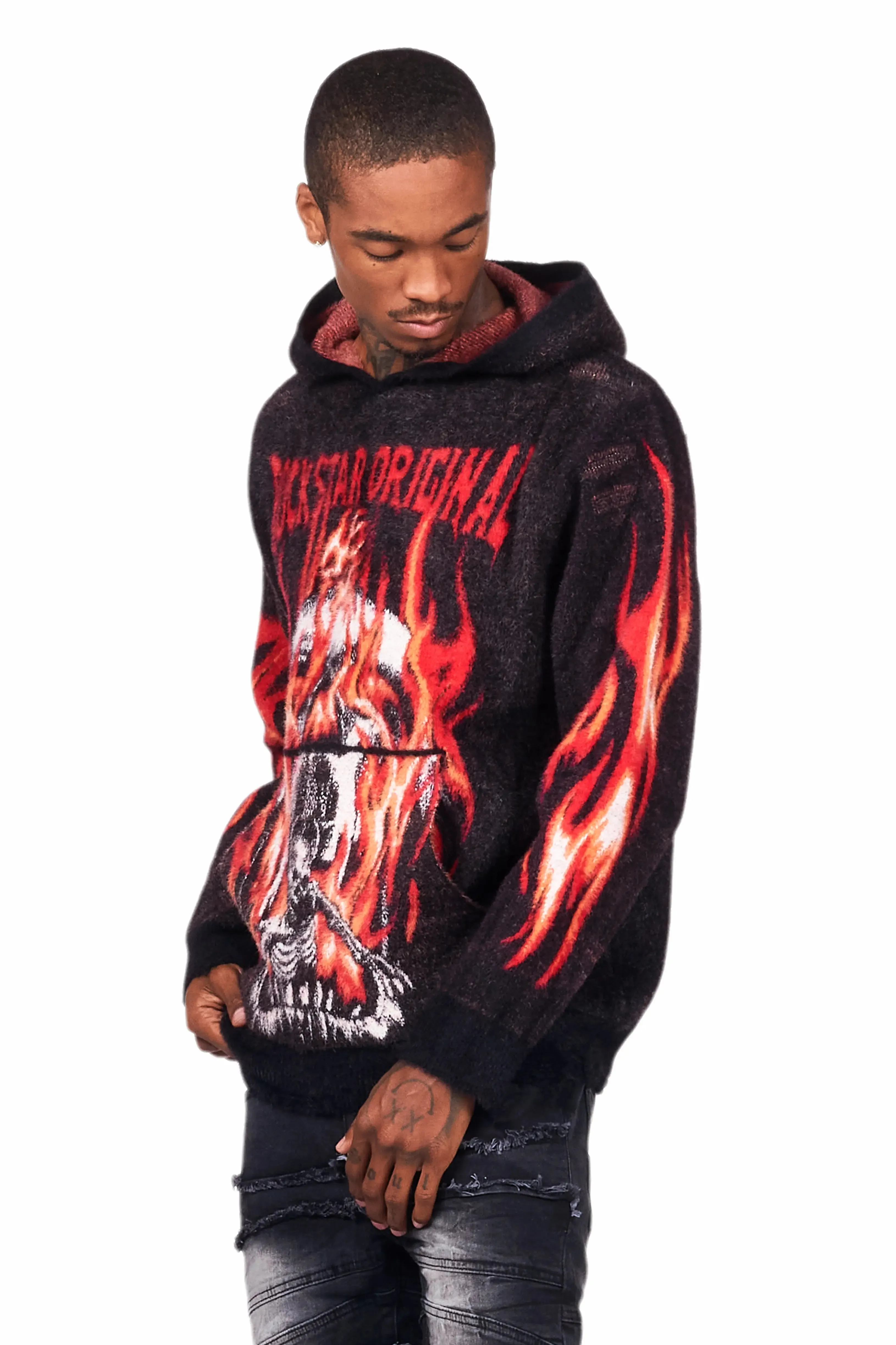 Fuka Black Knit Hoodie sold by Rockstar Original product image thumbnail 4