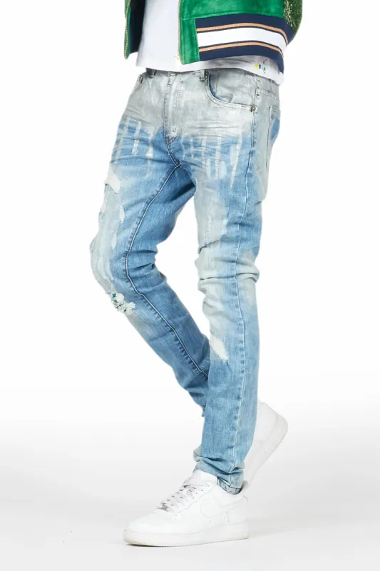 Dakari Light Blue Foil Slim Fit Jean sold by Rockstar Original