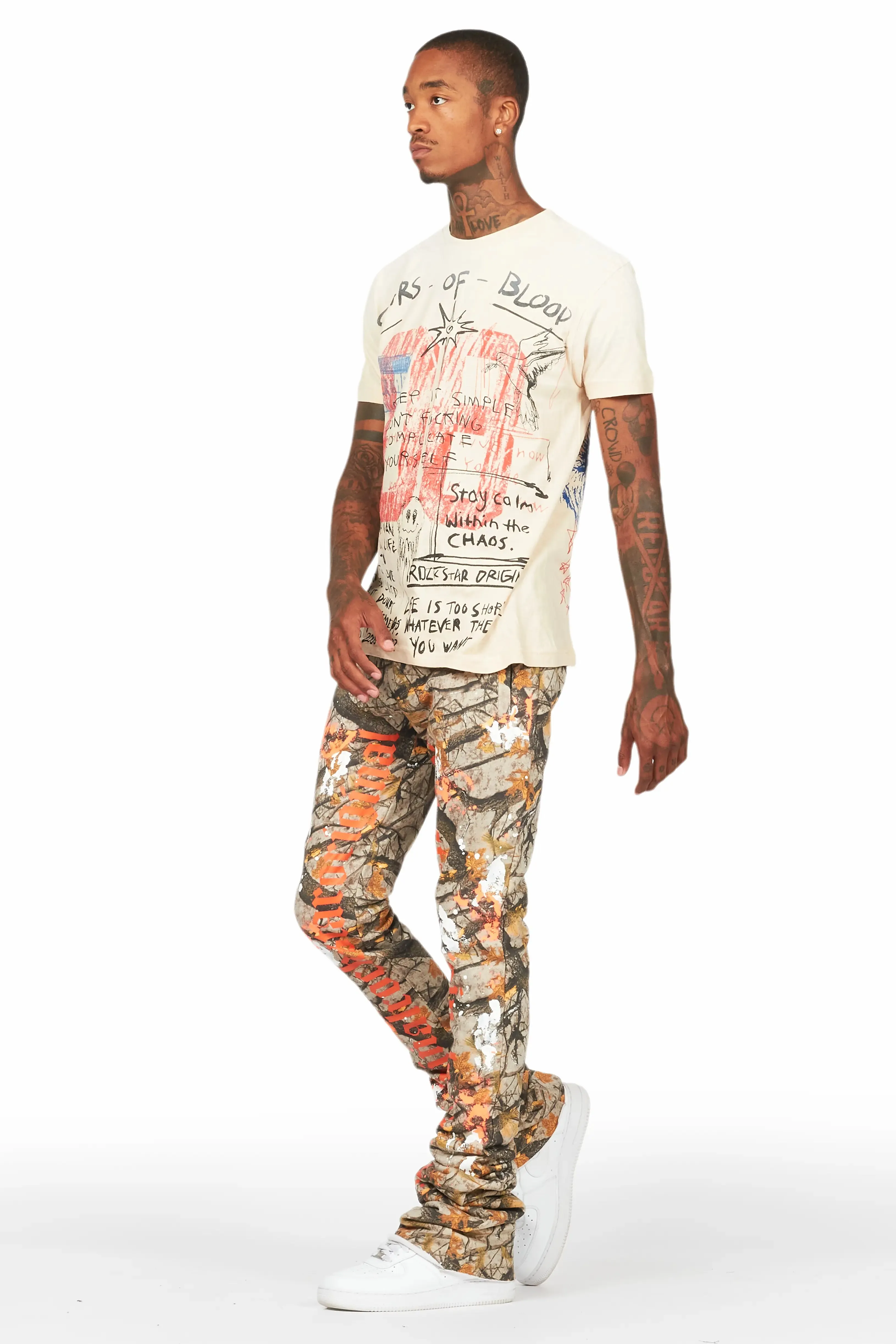 Gabin Beige Graphic Oversized T-Shirt sold by Rockstar Original product image thumbnail 5
