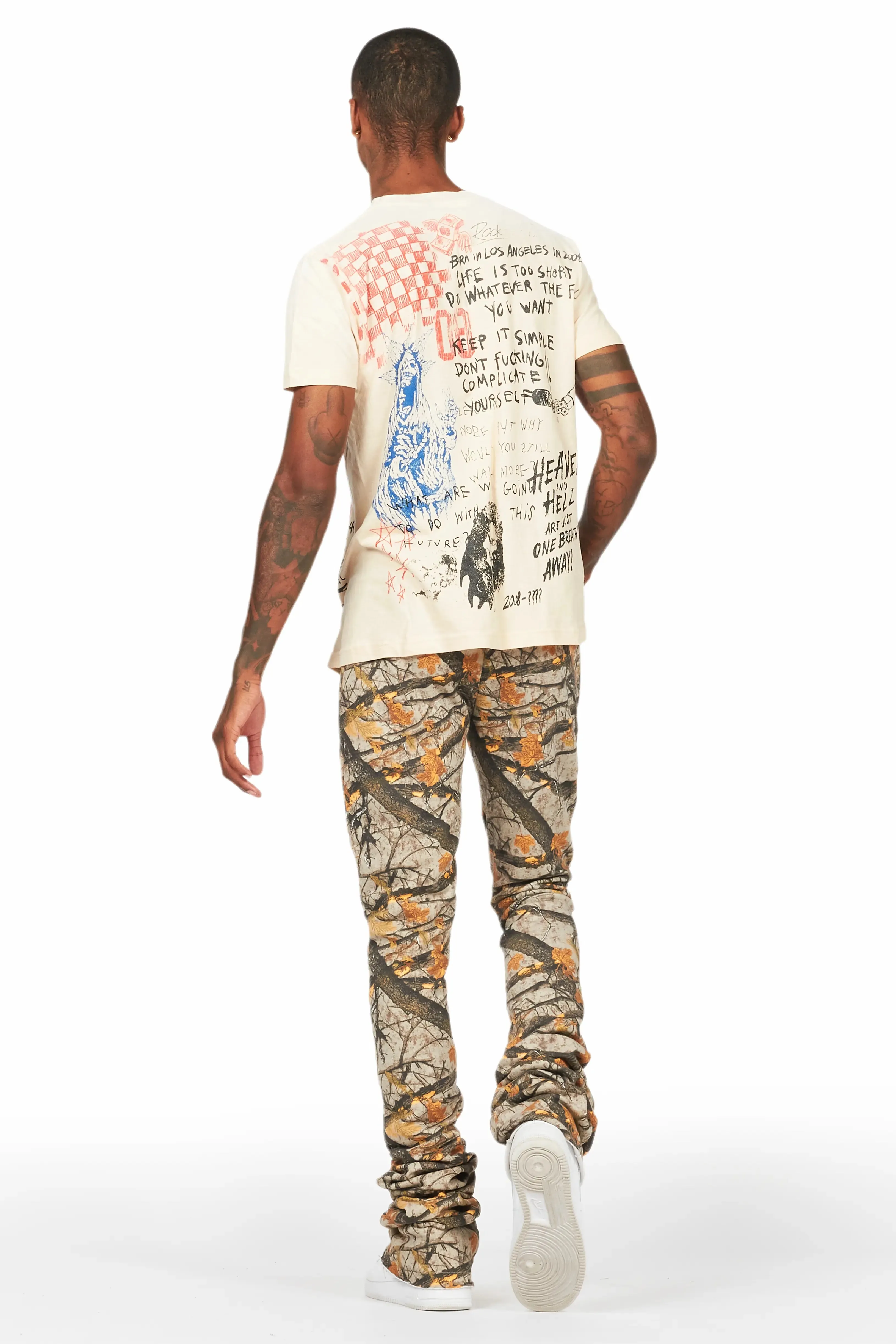 Gabin Beige Graphic Oversized T-Shirt sold by Rockstar Original product image thumbnail 4