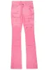 Barossa Hot Pink PU Cargo Stacked Flare Jean sold by Rockstar Original