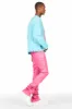 Barossa Hot Pink PU Cargo Stacked Flare Jean sold by Rockstar Original