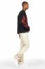 Barossa Beige PU Cargo Stacked Flare Jean sold by Rockstar Original