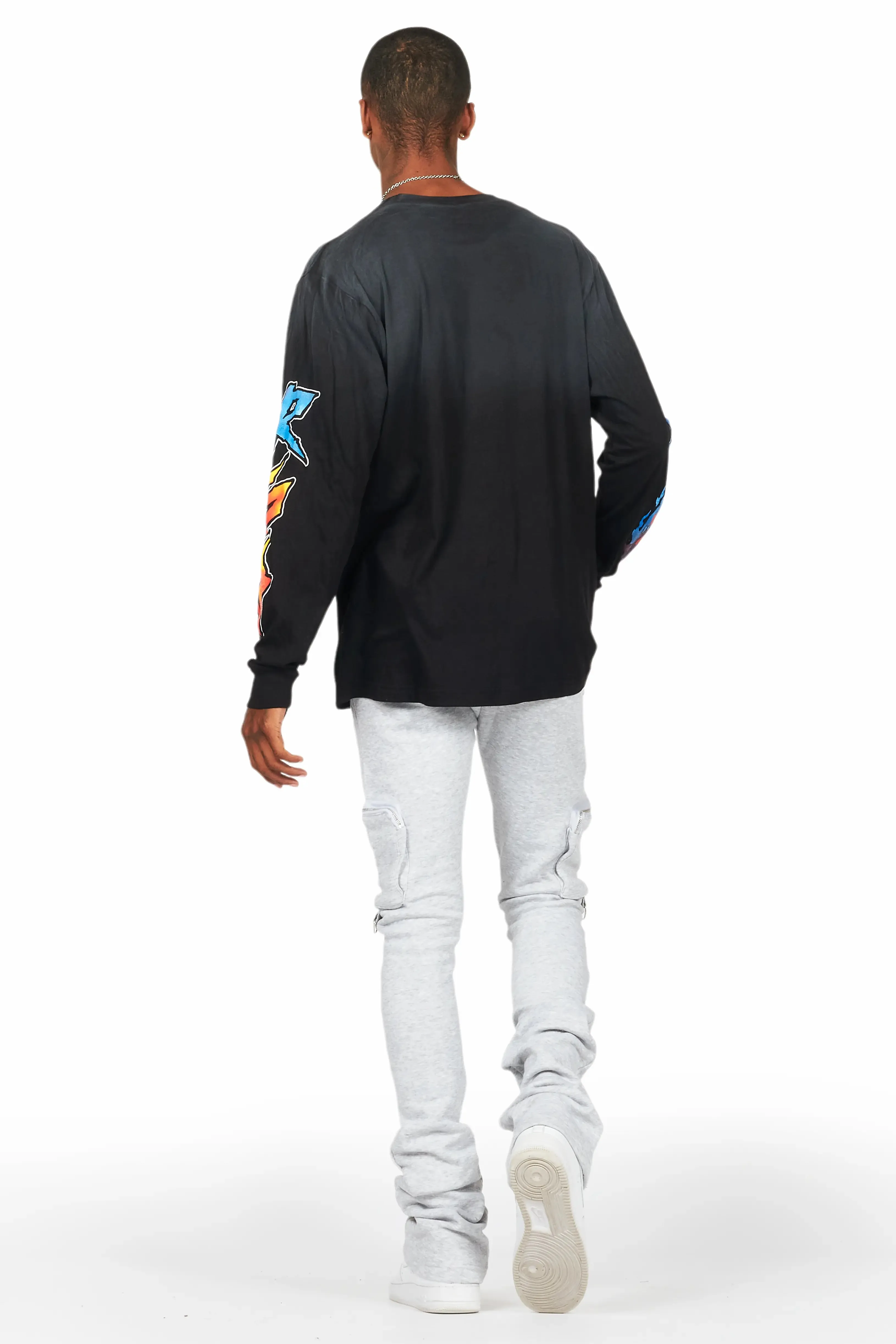 Colin Heather Grey Stacked Flare Track Pant sold by Rockstar Original product image thumbnail 5