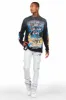 Colin Heather Grey Stacked Flare Trackpant sold by Rockstar Original