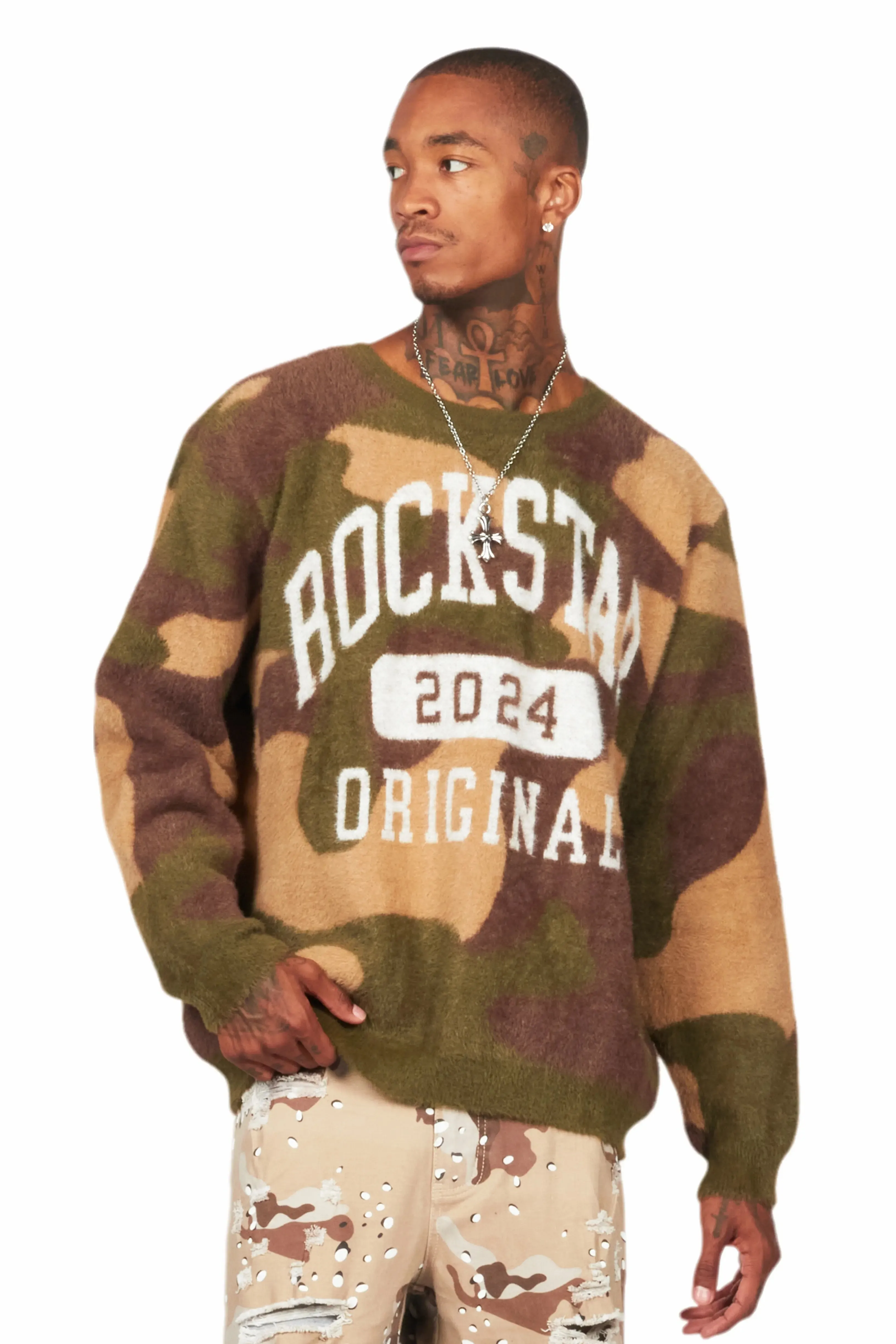 Cavell Camo Knit Sweater sold by Rockstar Original product image thumbnail 2