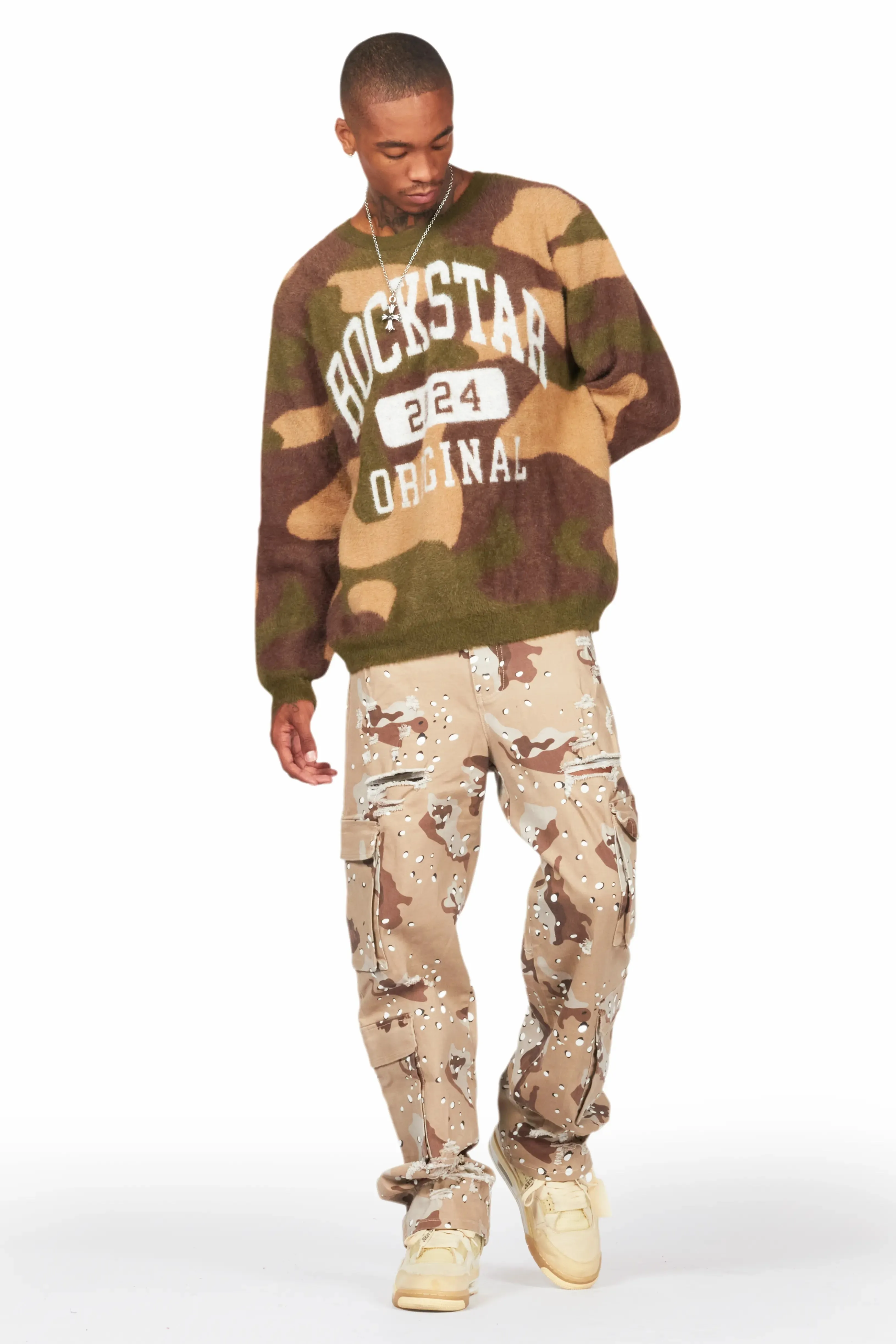 Cavell Camo Knit Sweater sold by Rockstar Original product image thumbnail 5