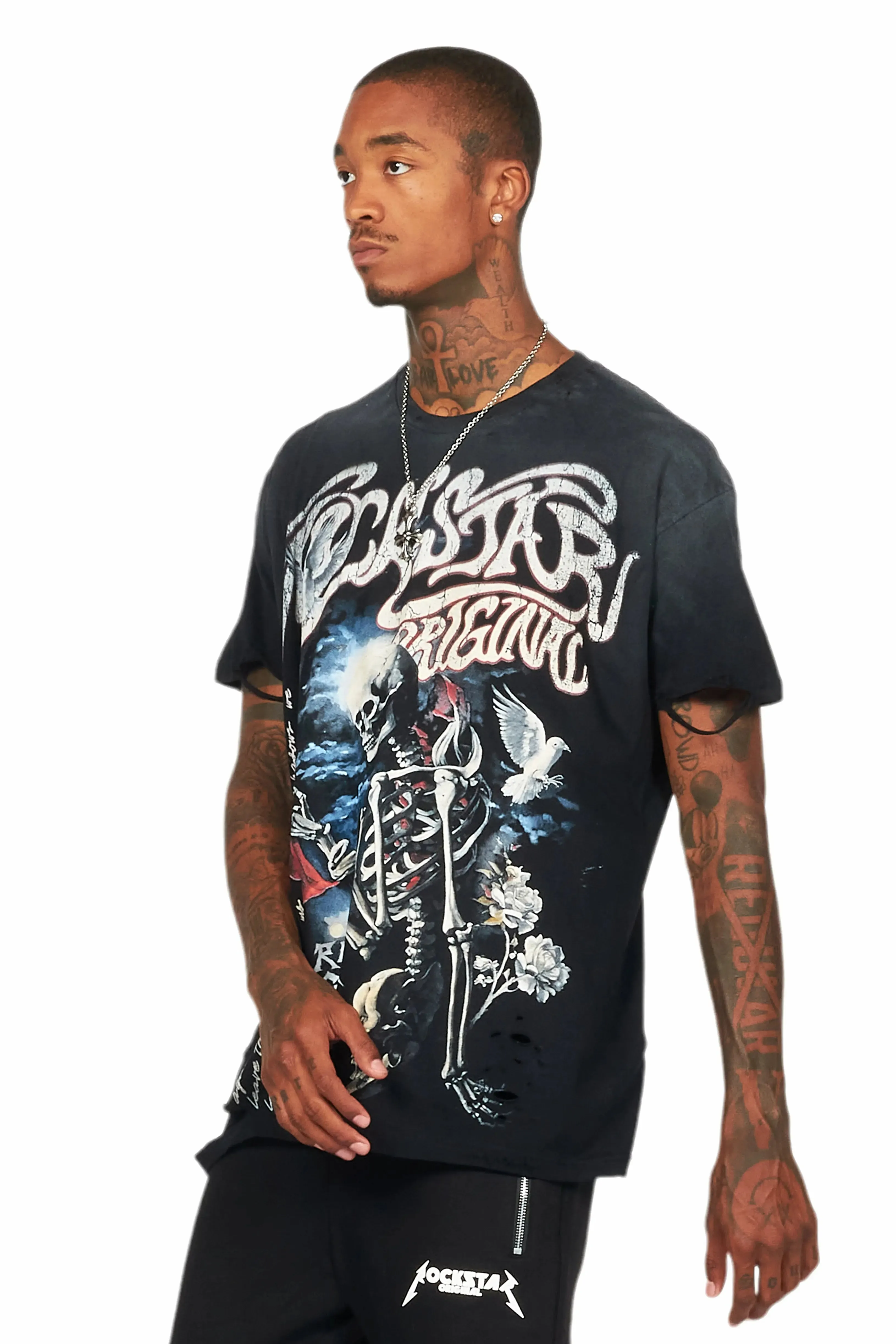 Danby Black/Red Graphic Oversized T-Shirt sold by Rockstar Original product image thumbnail 5