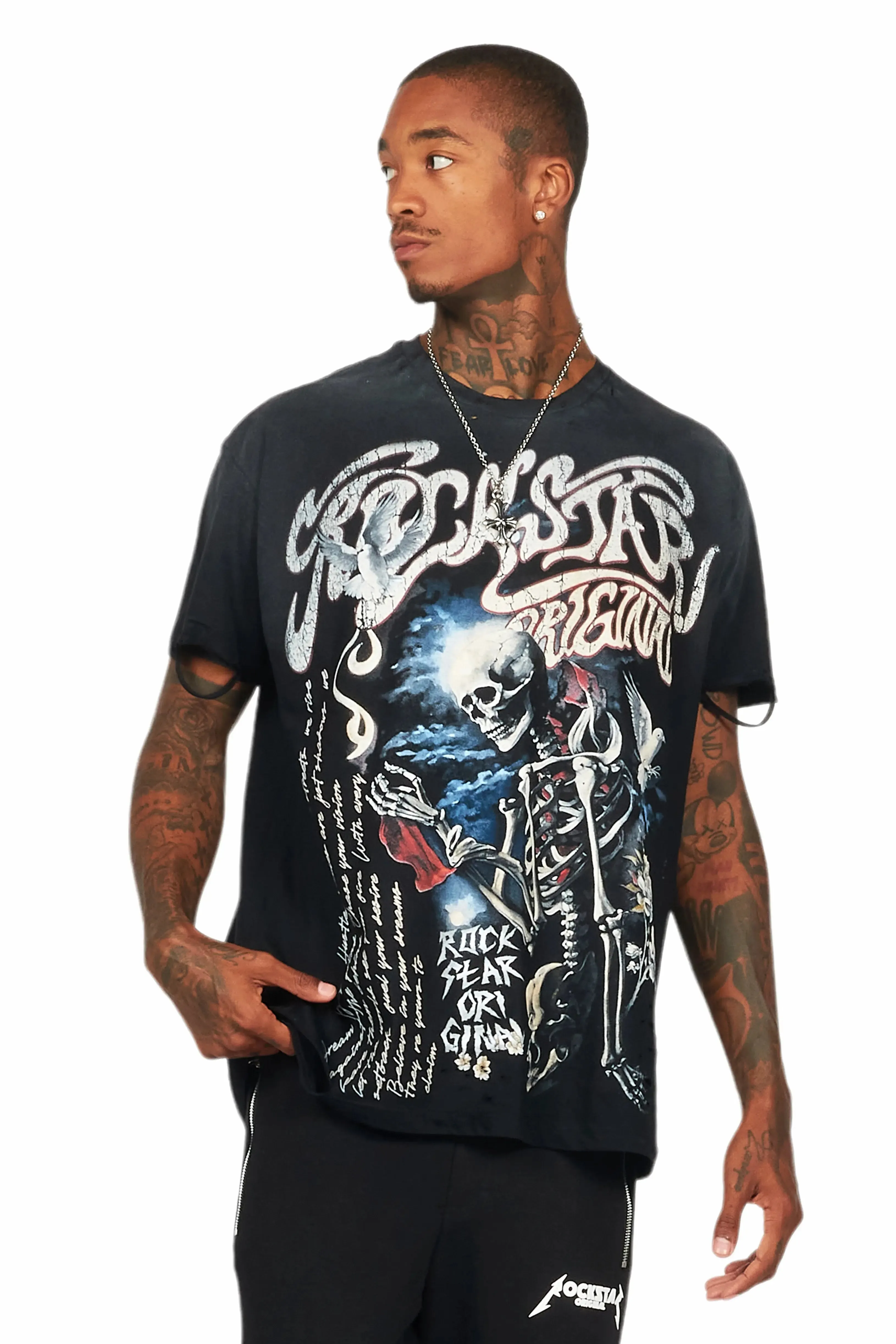 Danby Black/Red Graphic Oversized T-Shirt sold by Rockstar Original product image thumbnail 2