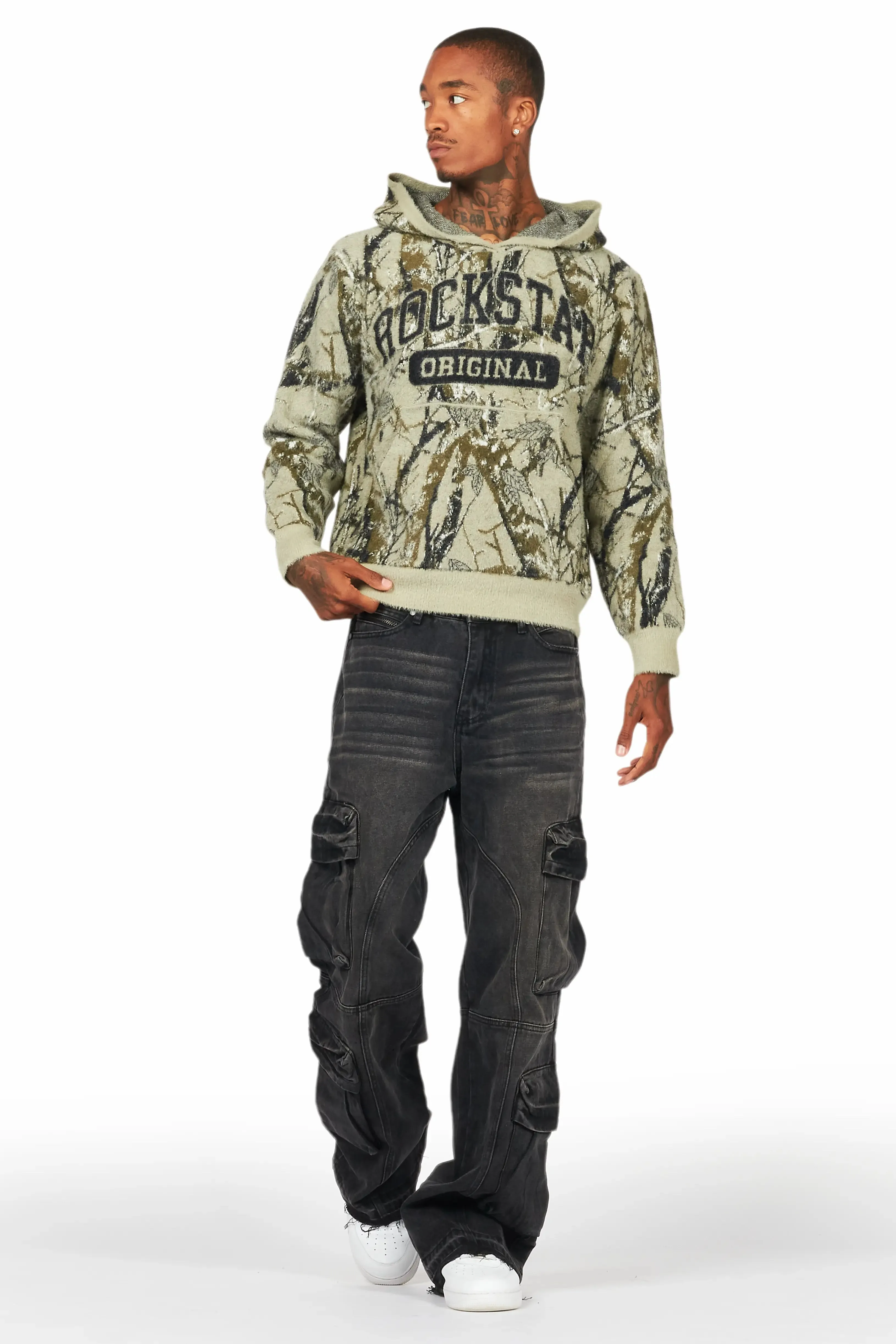 Gregor Black Baggy Fit Cargo Jean sold by Rockstar Original product image thumbnail 3